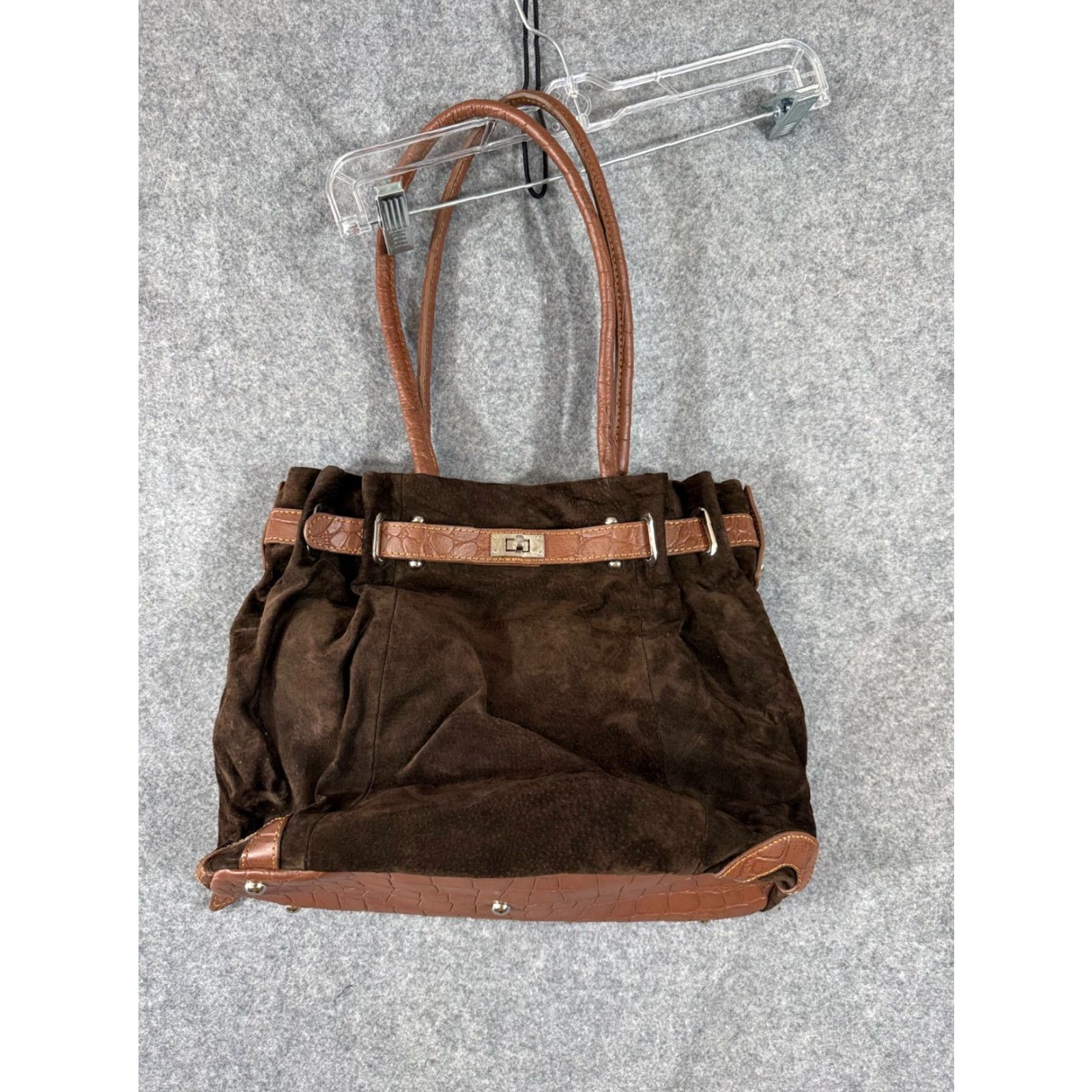 Vintage Gun Tote’n Mamas Shoulder Bag Womens Brown Concealed Carry Suede Leather Purse Size ONE SIZE - 3 Thumbnail