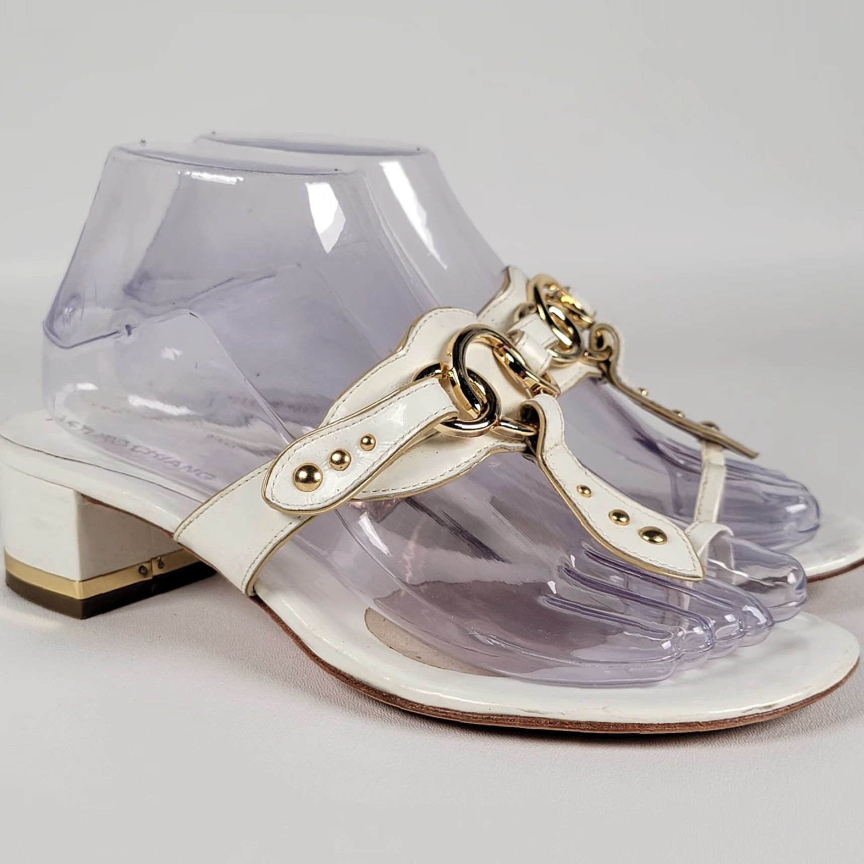 Vintage VINTAGE Arturo Chiang Sandals White Leather Women's Size 7.5? Size US 6 / IT 36 - 2 Thumbnail