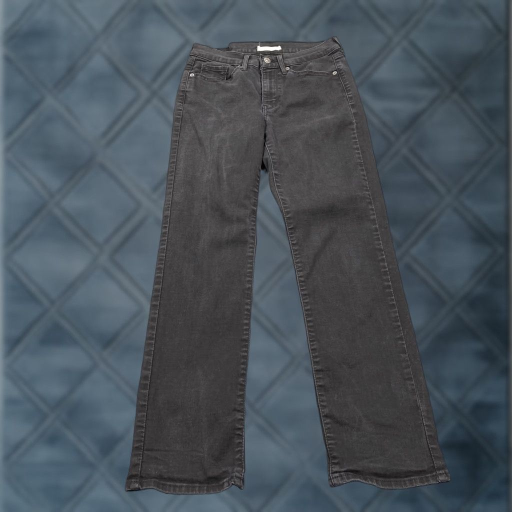 Levi's Levis Women Jeans Classic Straight 4 Charcoal Black 5-Pocket Stretch Denim Size 27" / US 4 / IT 40 - 1 Thumbnail