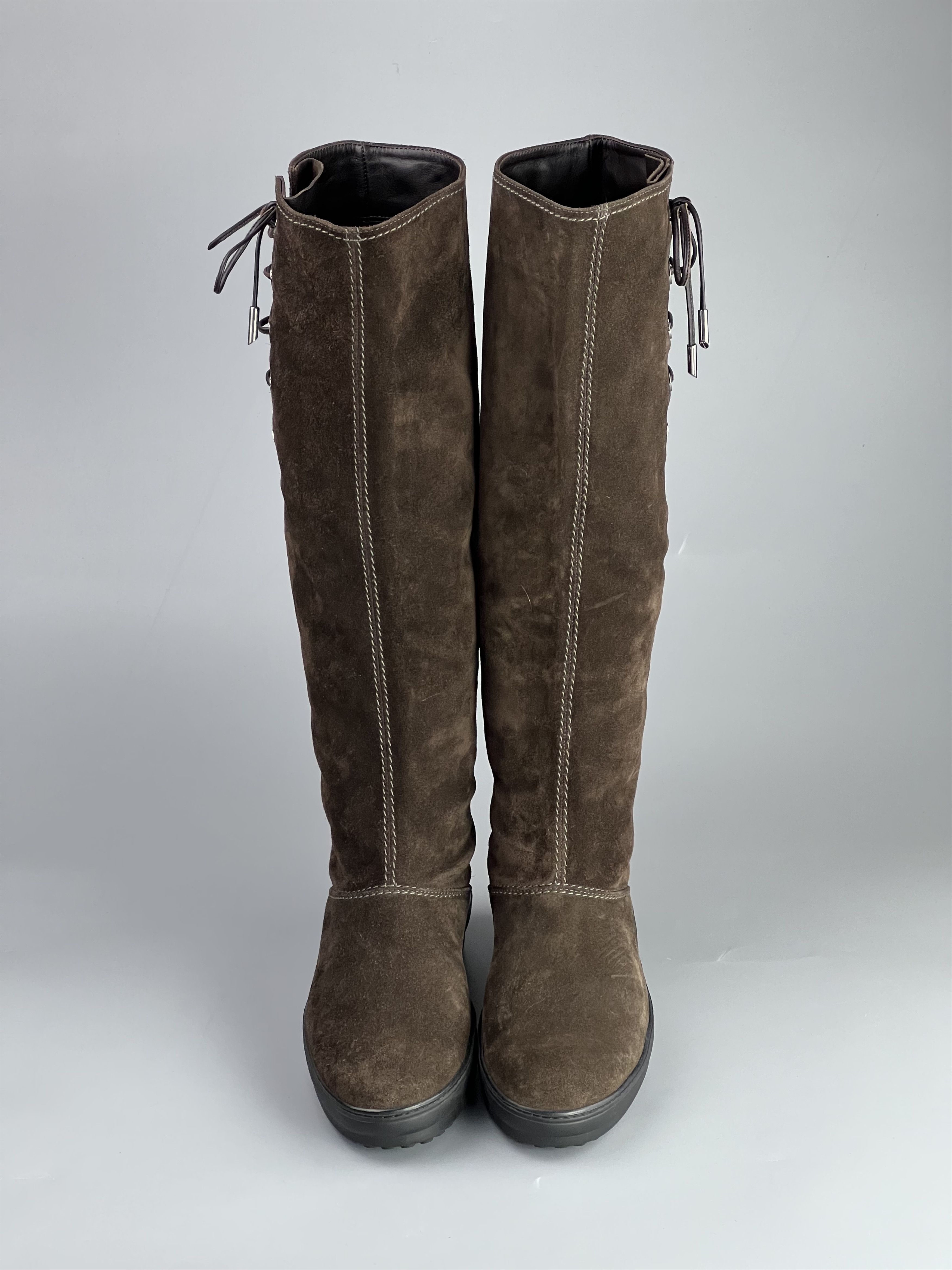 Tod's × Vibram Tod’s Brown Suede Knee High Boots Size 38 Size US 8 / IT 38 - 4 Thumbnail
