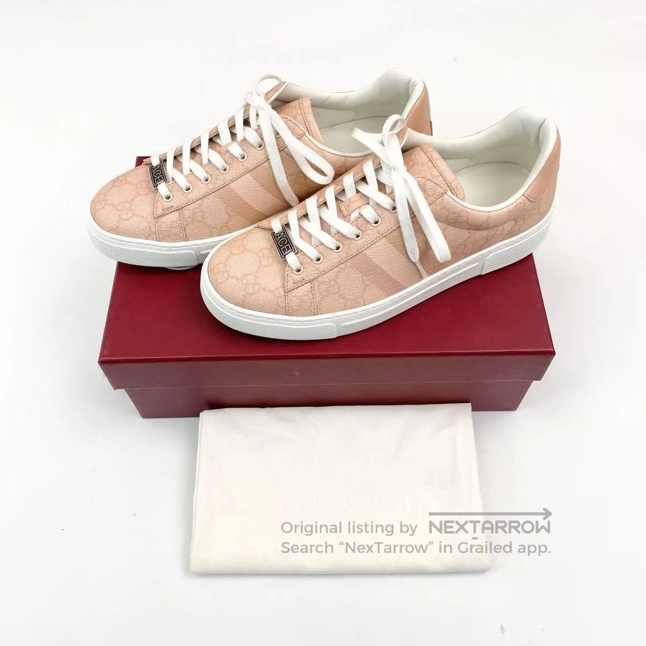 Gucci Guicci ACE round-toe lace-up low-top board shoes| Size US 7.5 / IT 37.5 - 2 Thumbnail