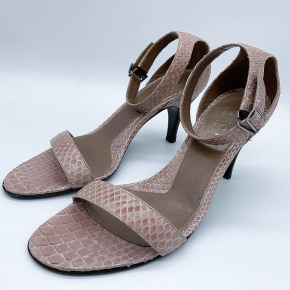 Gucci Gucci Snake Pattern Kitten Heel Ankle Strap Leather Sandal Size US 6 / IT 36 - 6 Thumbnail