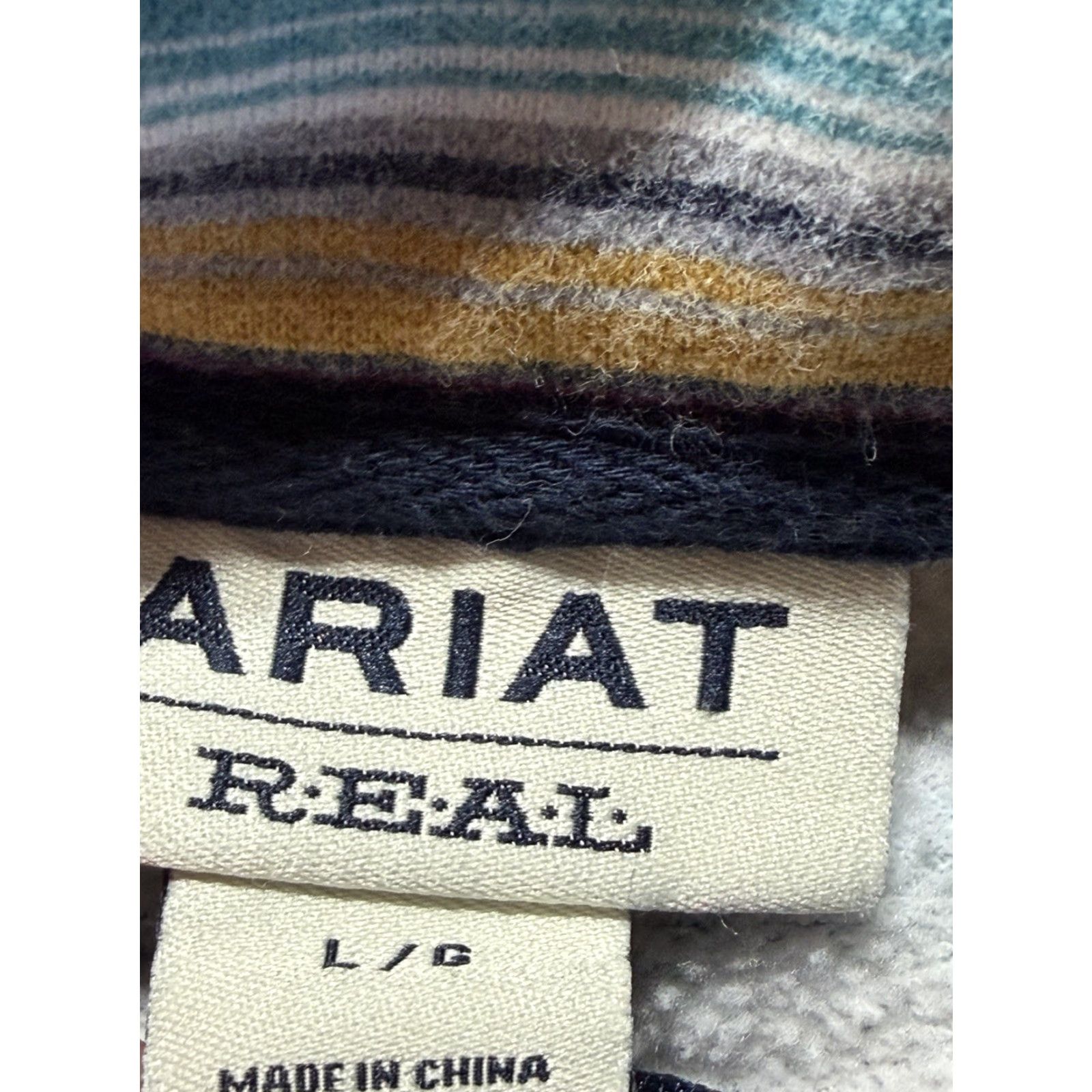 Ariat Ariat Womens Quater Zip Pullover Hoodie Long Sleeve Aztec Multicolor Polyester Fleece Logo Winter Fall Spring Size L / US 10 / IT 46 - 4 Thumbnail