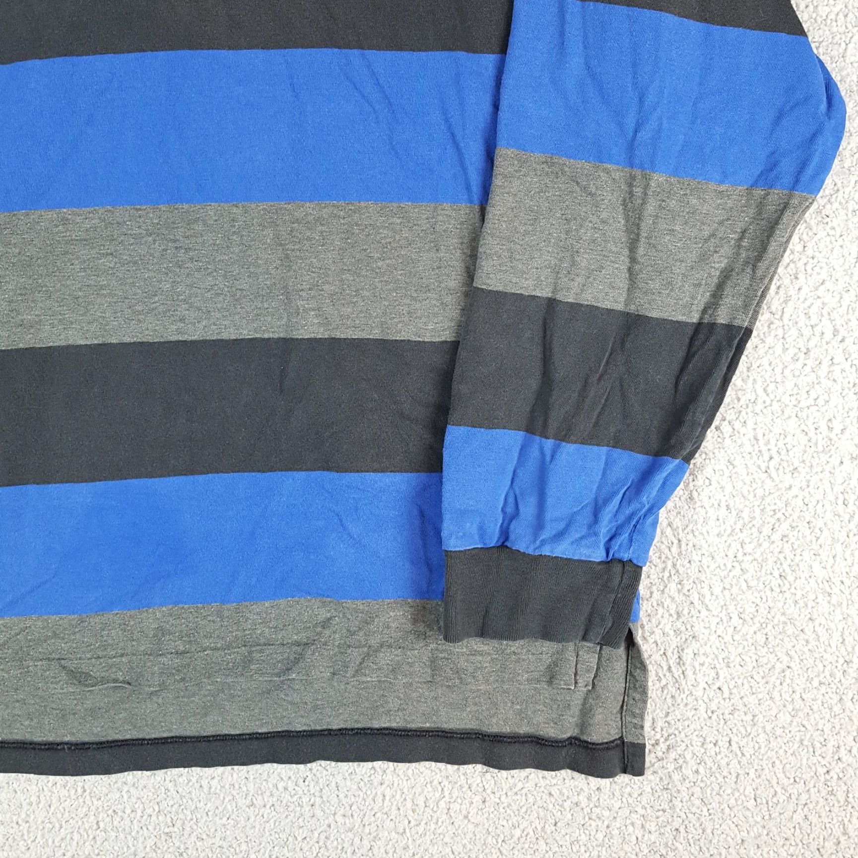 Polo Ralph Lauren VINTAGE Polo Ralph Lauren Polo Shirt XL Striped Blue 90s Grunge Skater Preppy Short Sleeve Classic Mens Size US XL / EU 56 / 4 - 3 Thumbnail