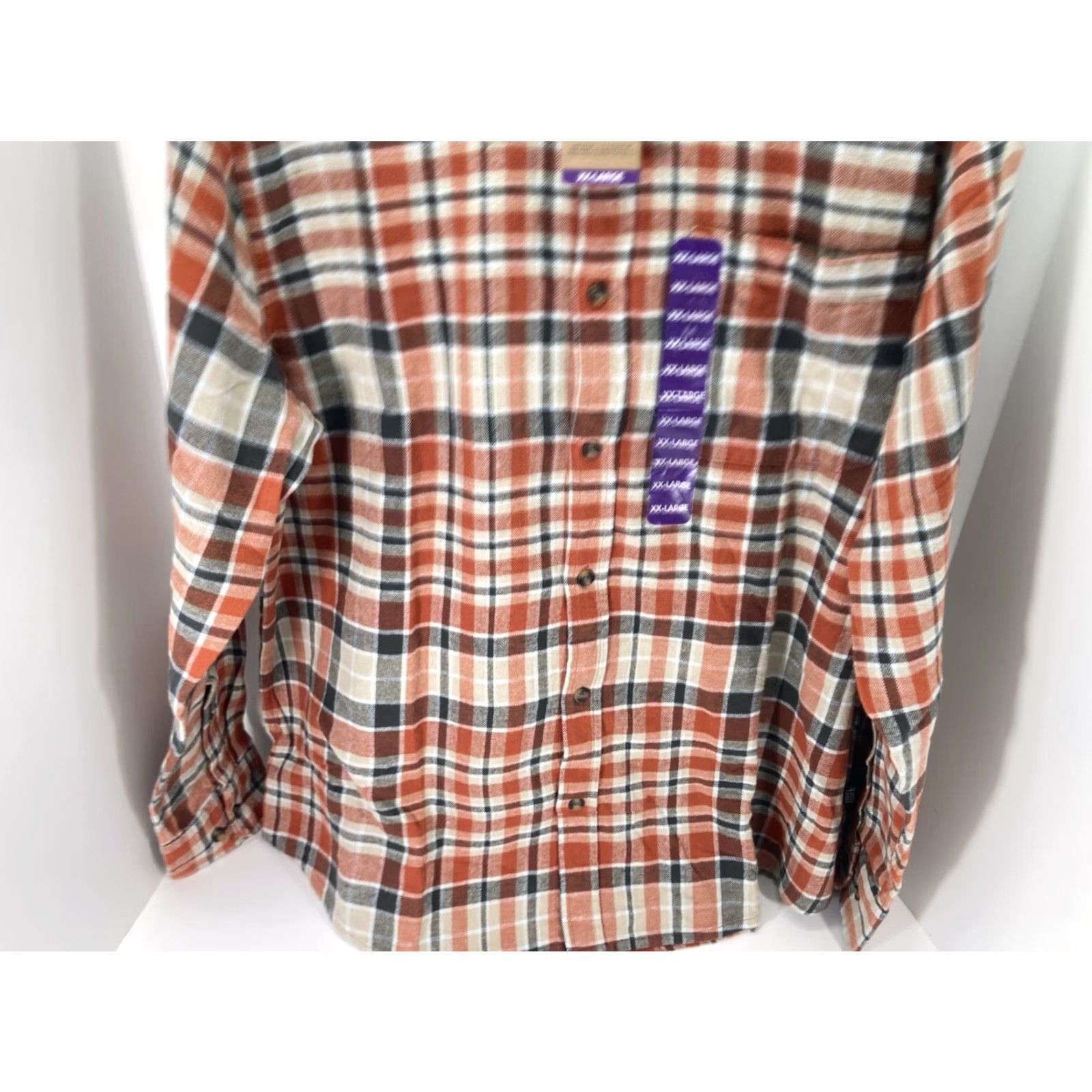 Eddie Bauer Eddie Bauer Flannel Shirt Men Size 2XL XXL Orange Plaid Long Sleeve Button NWT Size US XXL / EU 58 / 5 - 3 Thumbnail