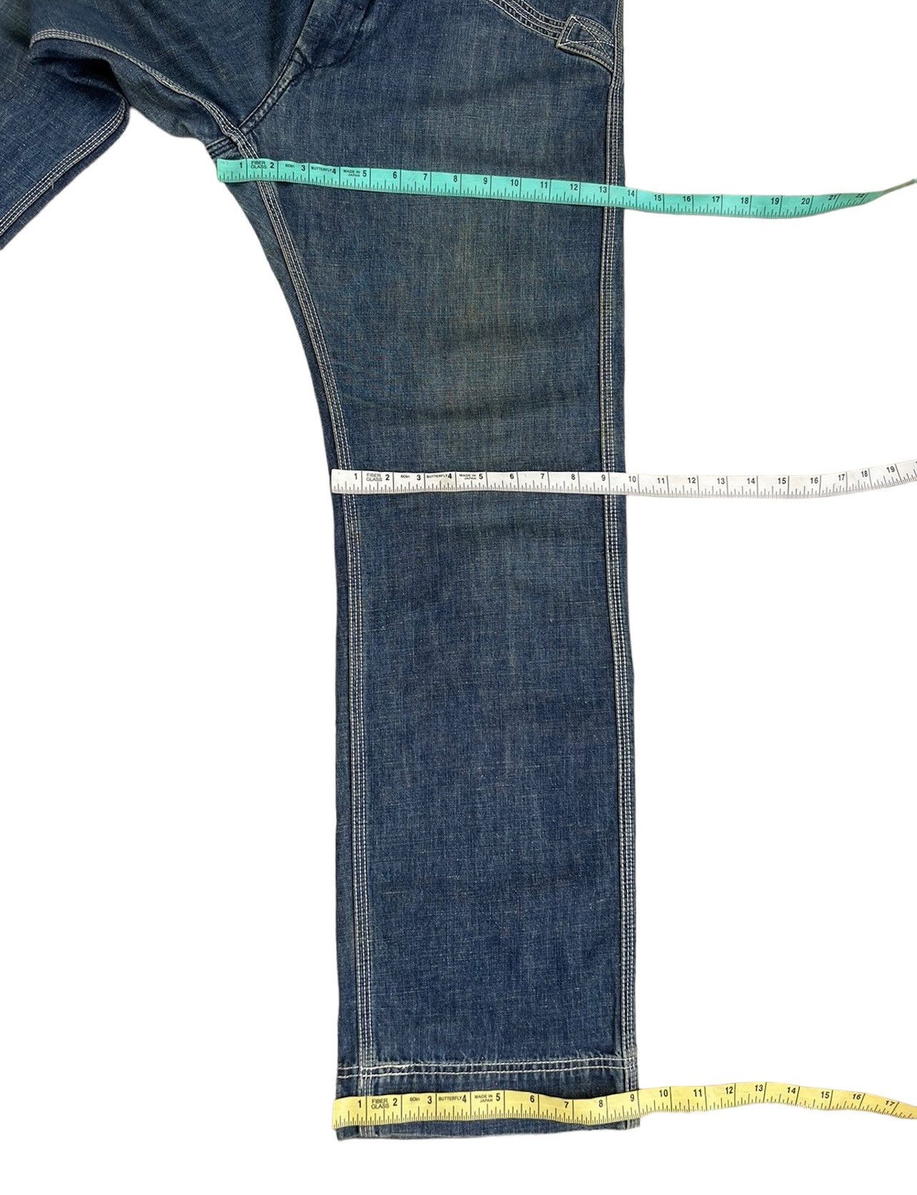 Vintage SACRIFICE Japan Union Made Dirty Muddy Denim Sailor Jeans Size US 34 / EU 50 - 4 Thumbnail