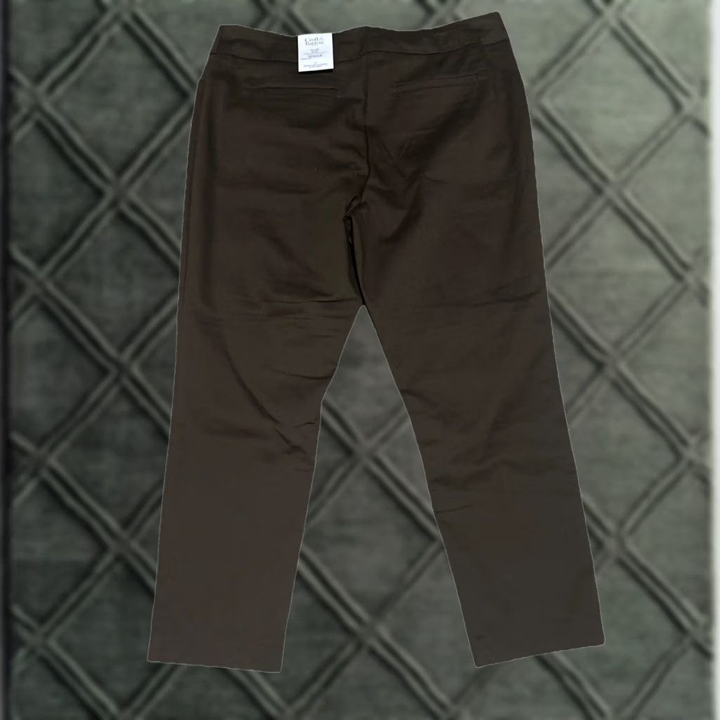 Croft & Barrow Croft & Barrow Pants Womens 16W R Brown Stretch Pull On Elastic Waist Pockets NWT Size 38" / US 16 / IT 52 - 1 Thumbnail