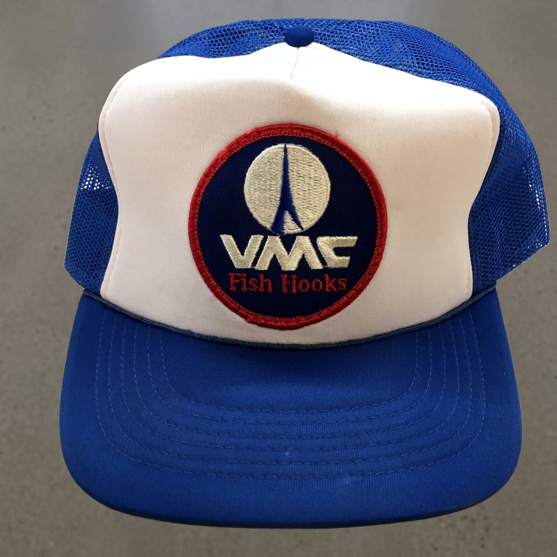 Logo 7 VMC Fish Hooks Trucker Hat Mens Blue OS Adjustable Curved Brim Embroidered Logo Size ONE SIZE - 1 Thumbnail