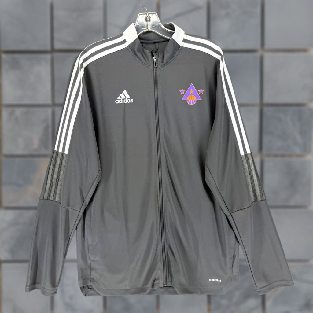 Adidas Adidas AEROREADY Primegreen Mens Track Jacket L Gray Basketball Full Zip Size US L / EU 52-54 / 3 - 1 Thumbnail