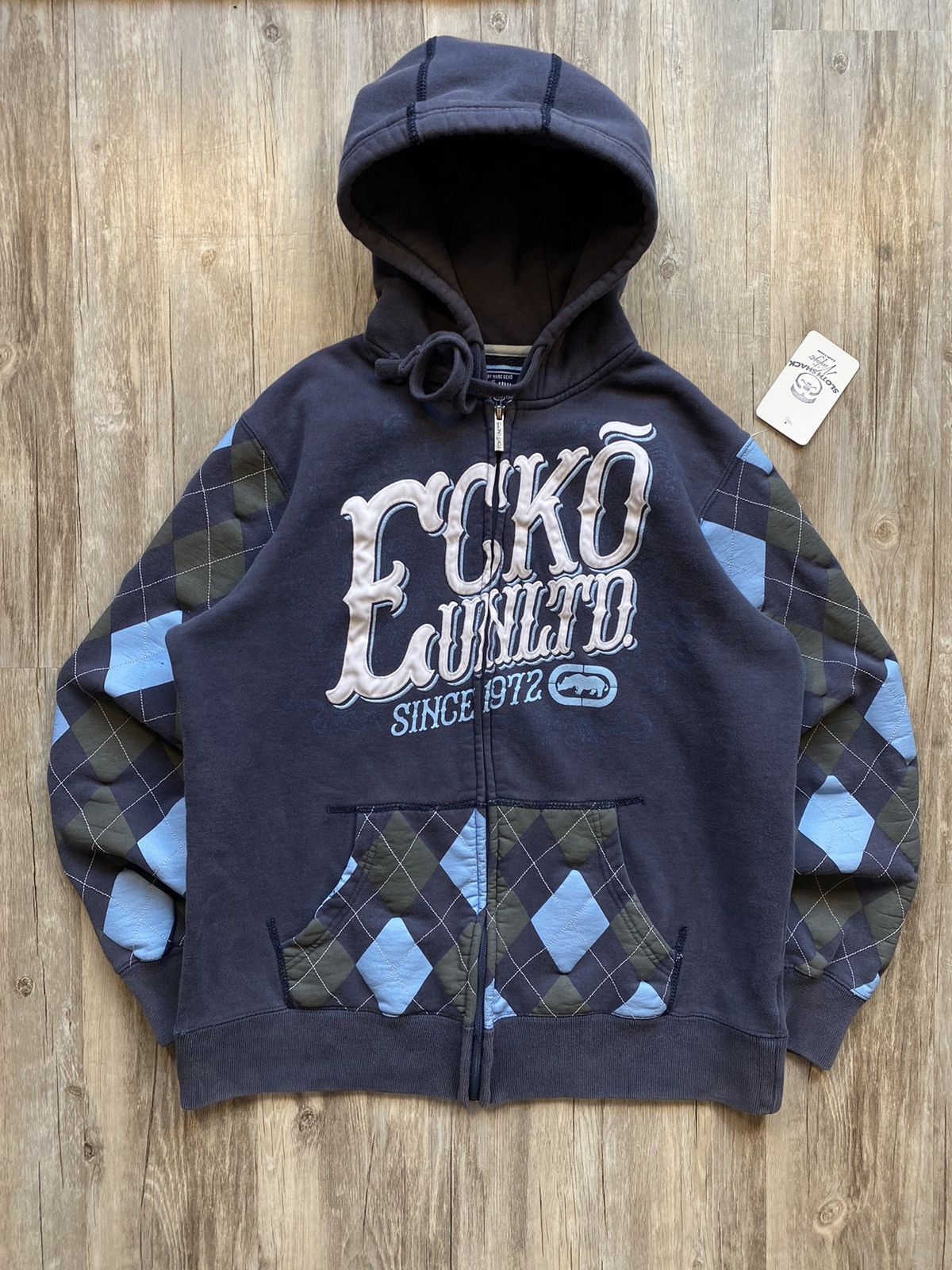 Vintage Y2K Ecko Unltd Crazy Grunge Spellout Hoodie