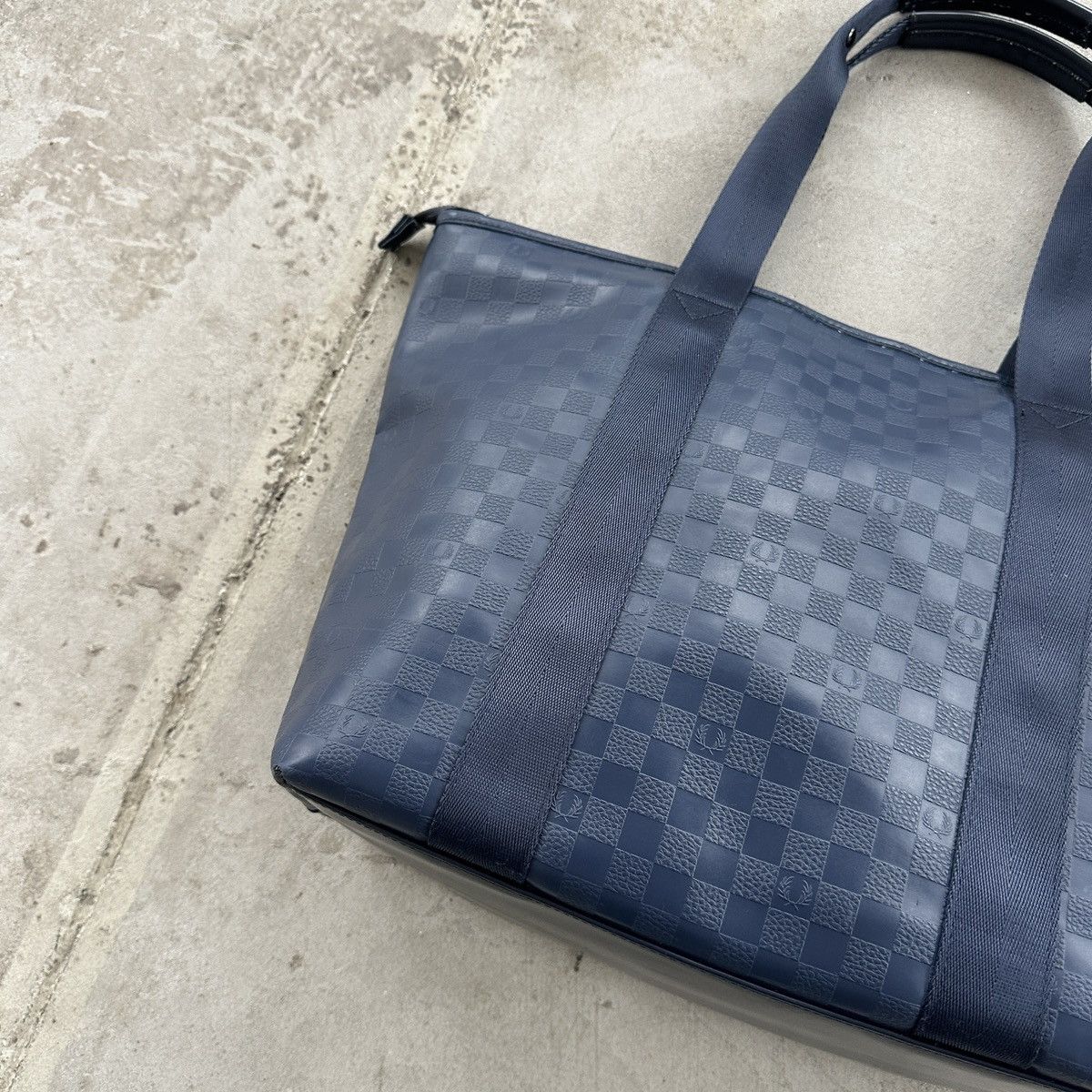 Fred Perry Vintage Fred Perry Monogram Pattern Tote Bag Blue Eco OS Size ONE SIZE - 4 Thumbnail