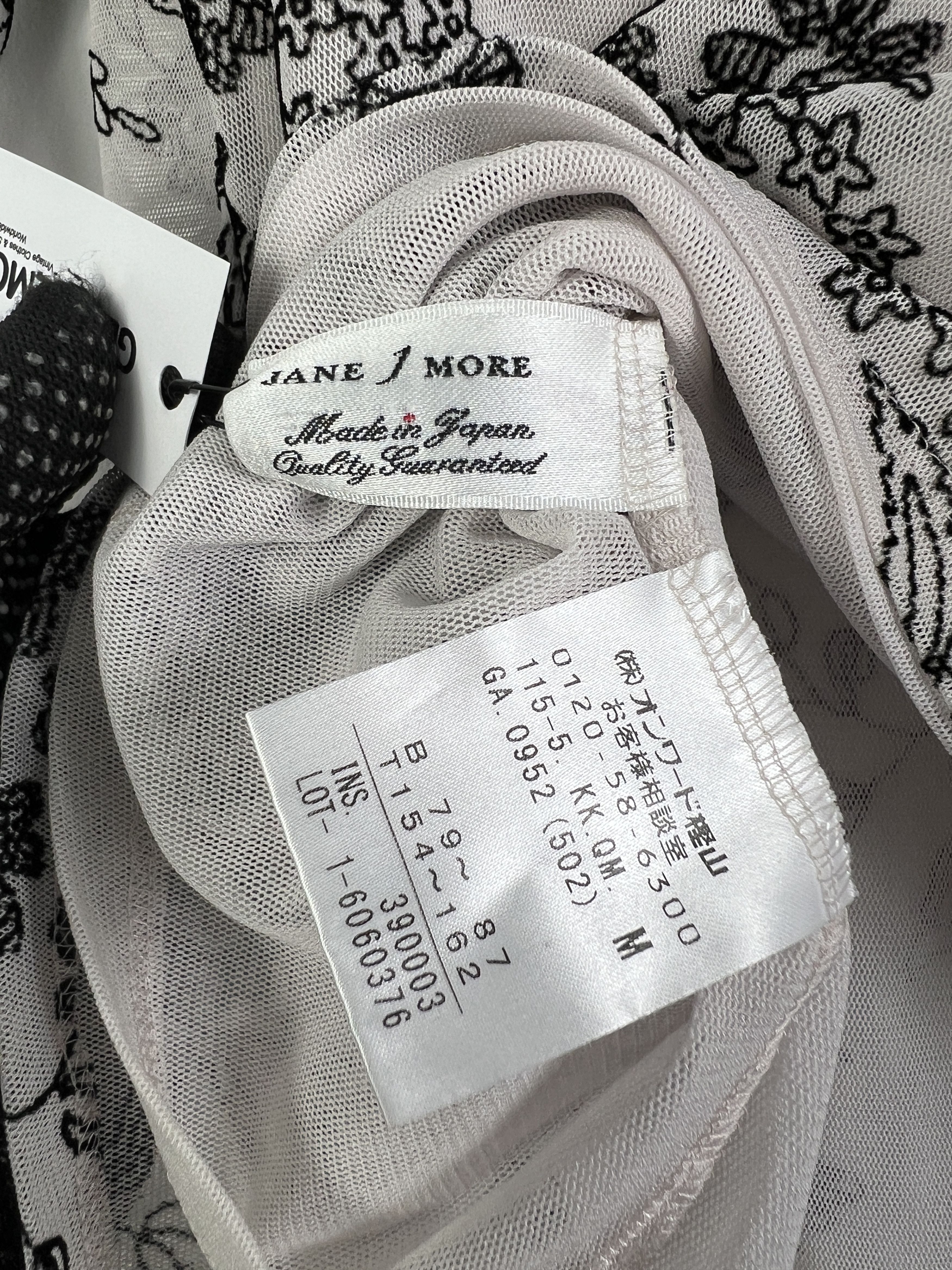 Japanese Brand Jane More Y2K Floral Embroidery See Through (M) GTMP034 Size M / US 6-8 / IT 42-44 - 5 Thumbnail