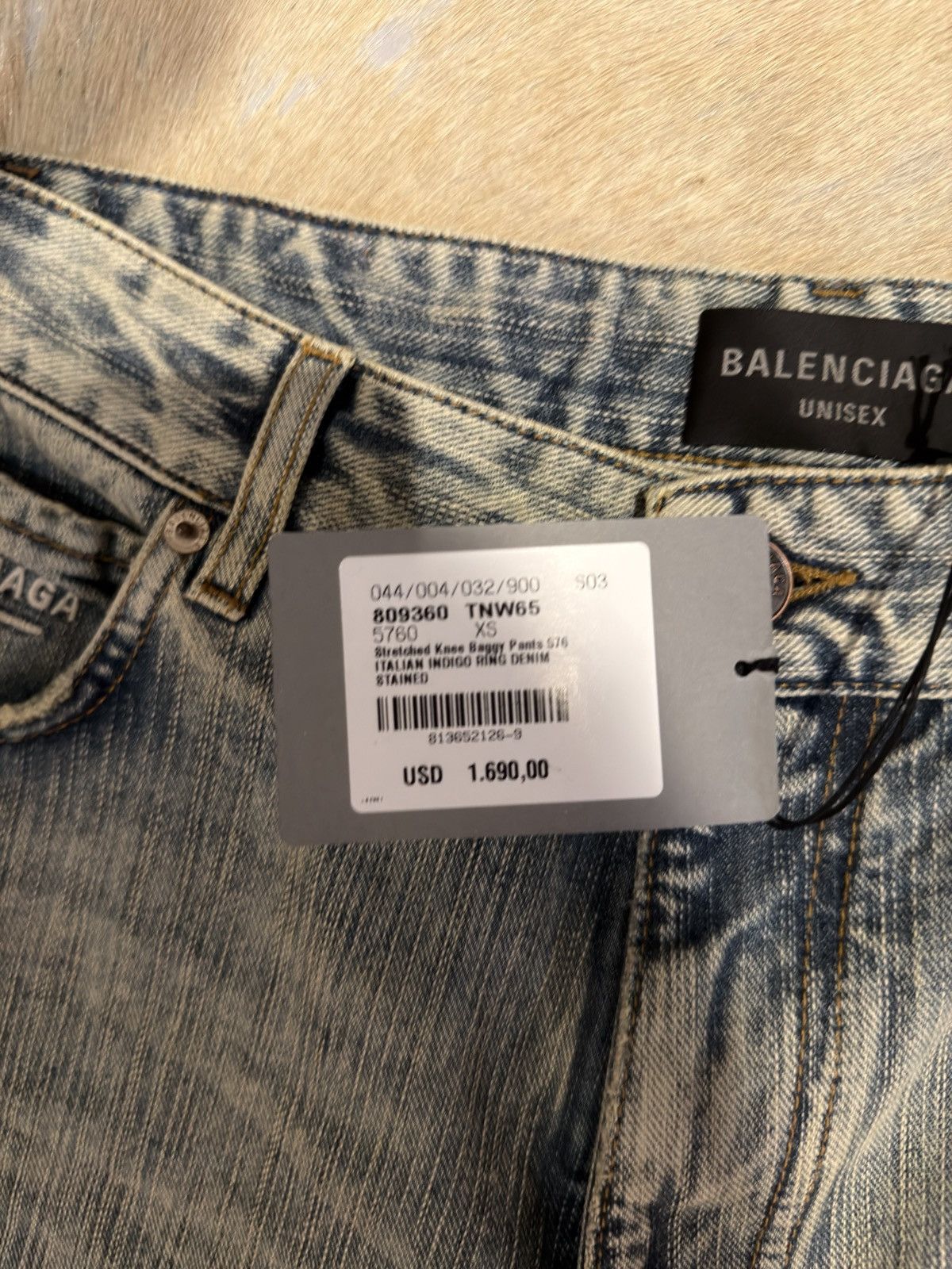 Balenciaga Balenciaga Unisex Wide Leg Jeans — Light Wash Size US 28 / EU 44 - 4 Thumbnail