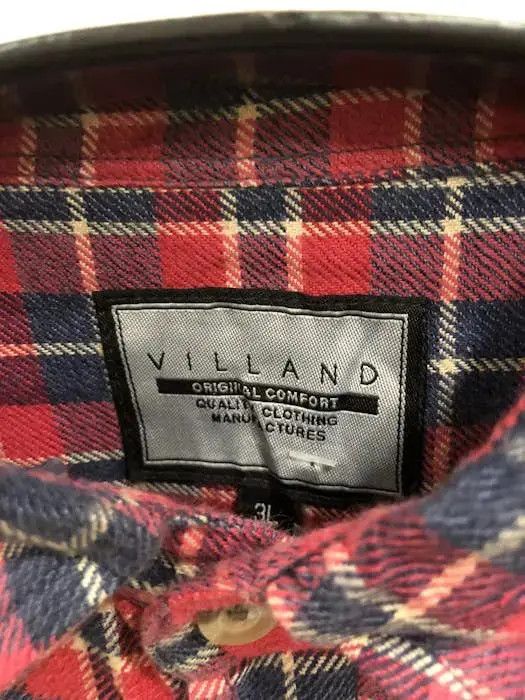 Flannel Vintage Villand Plaid Tartan Flannel Shirt 👕 Size US XL / EU 56 / 4 - 3 Thumbnail