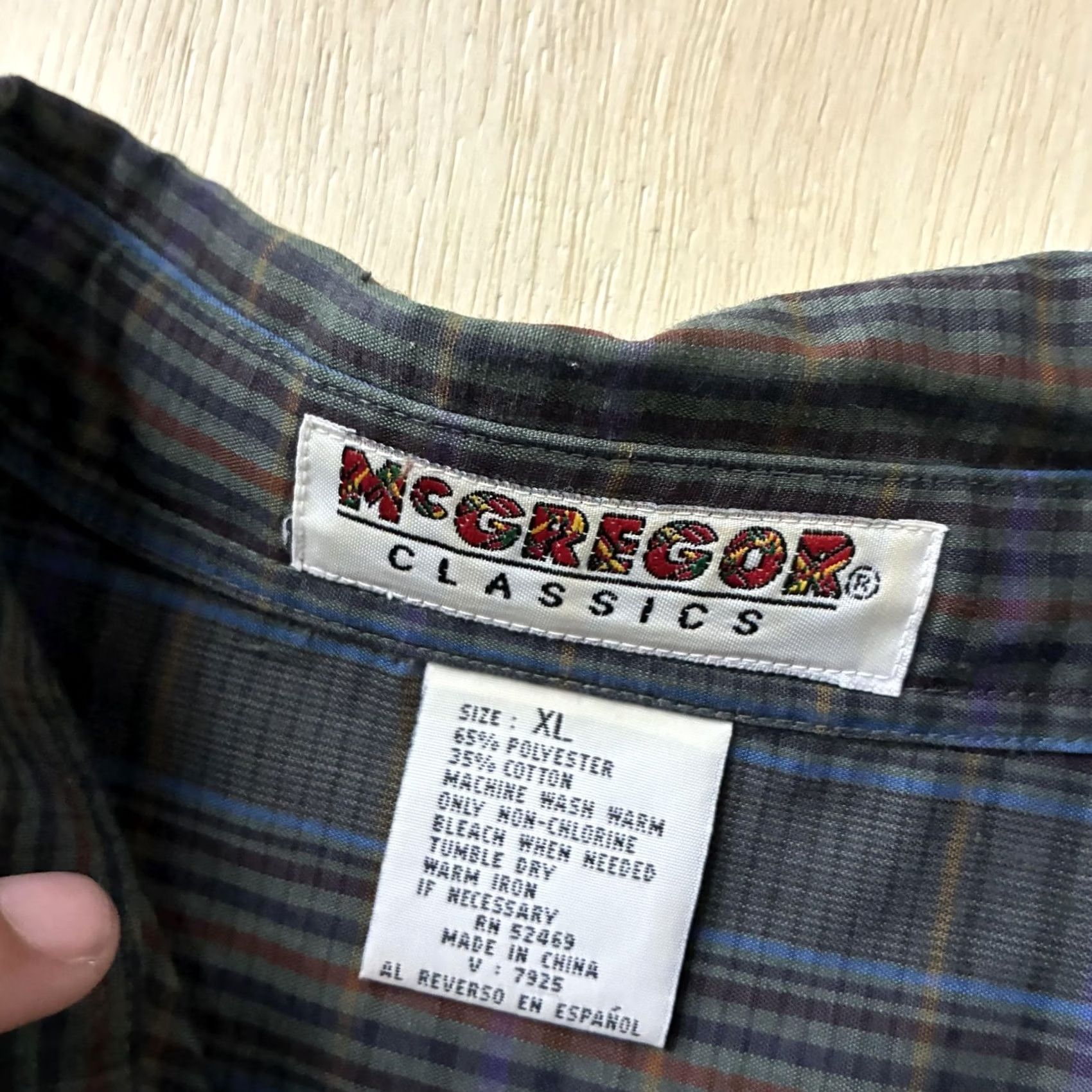 McGregor VINTAGE McGregor Shirt Mens XL Blue Plaid Long Sleeve Button Up Classic Fit Size US XL / EU 56 / 4 - 3 Thumbnail