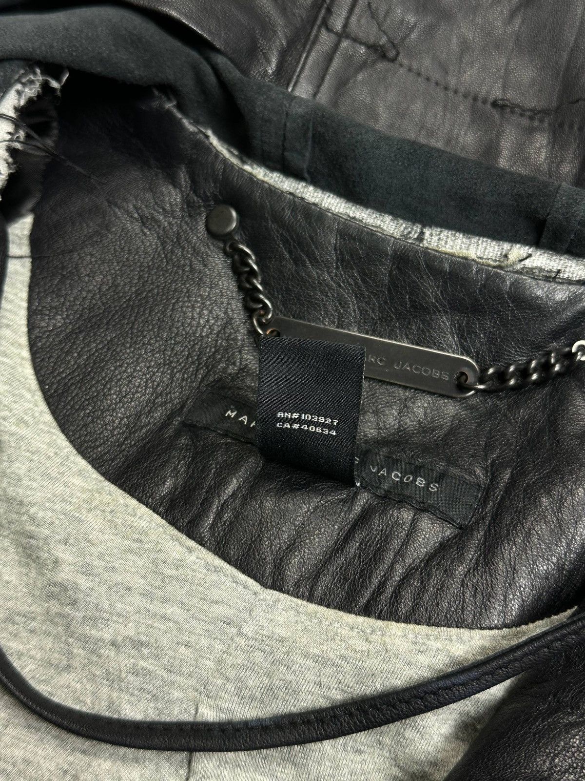 Marc Jacobs Marc by Marc Jacobs Waking Night Leather Hooded Jacket L Size US L / EU 52-54 / 3 - 11 Thumbnail