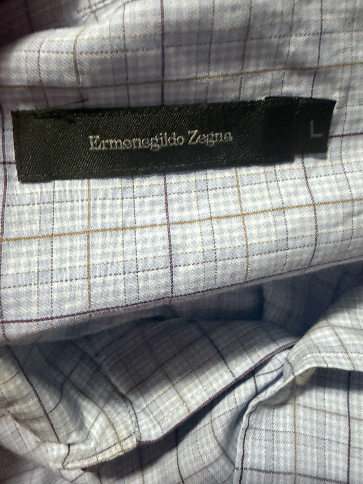 Ermenegildo Zegna Ermenegildo Zegna Plaid Oxford Blue Office Button Up large Size US L / EU 52-54 / 3 - 6 Thumbnail