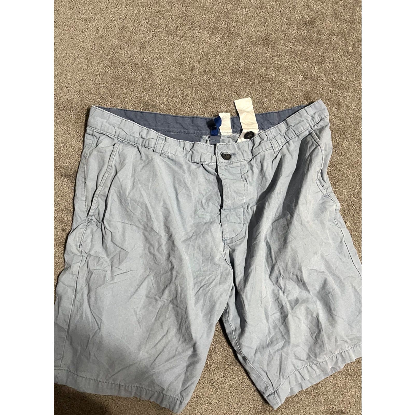 H&M VINTAGE H&M Divided Chino Shorts Men 34 Blue 100% Cotton Shorts Button Fly Belt Loops Flat Front Regular Size 34 Mens Size US 34 / EU 50 - 2 Thumbnail