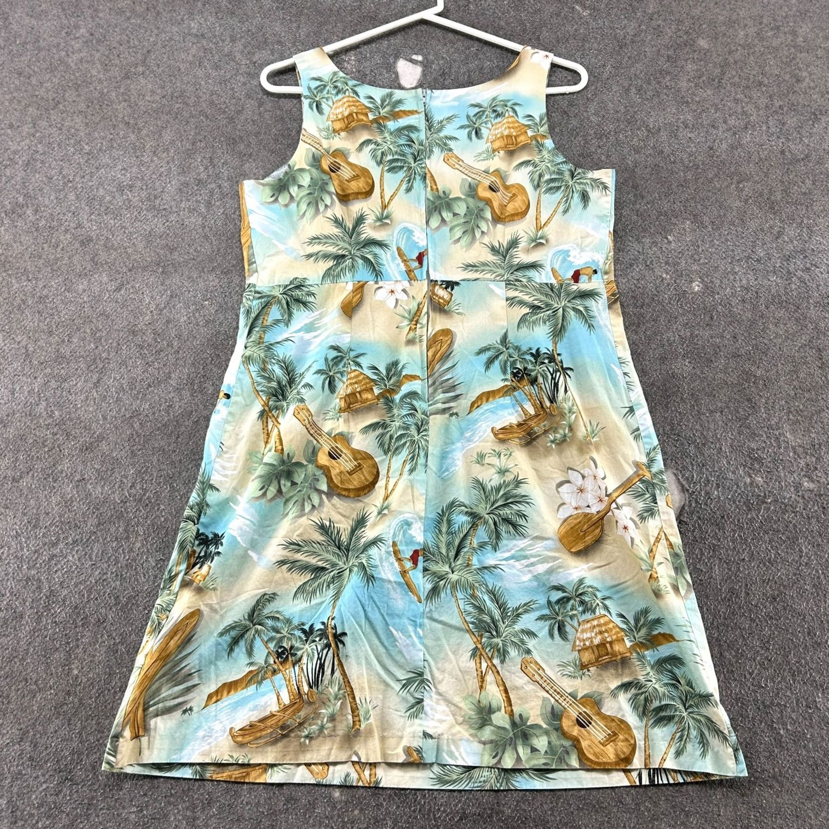 Vintage VINTAGE The Hawaiian Dress Womens 14 Blue Tank Midi Beach Tropical 80s 90s Floral USA Size XL / US 12-14 / IT 48-50 - 4 Thumbnail