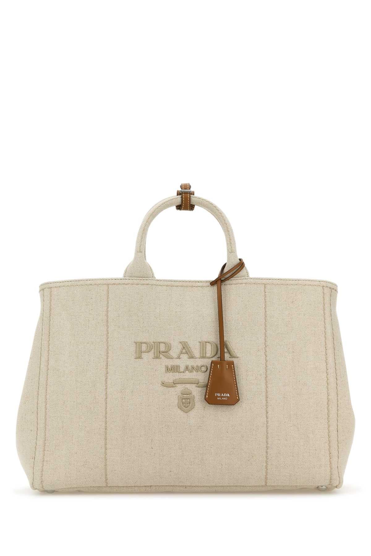 Prada Sand Canvas Extra Large Prada Jardiniã¨Re Shopping Bag Size ONE SIZE - 1 Thumbnail