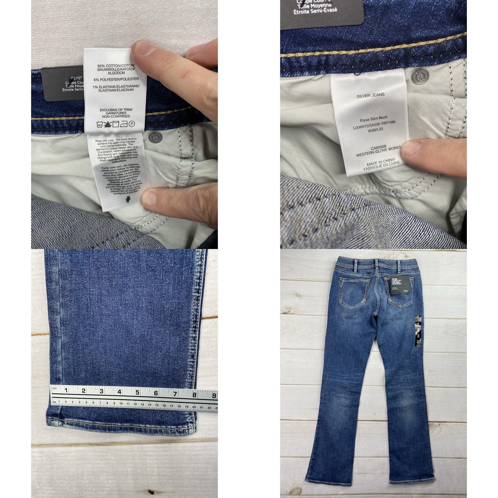 Silver Jeans Co. Silver Jeans Co. Elyse Jeans Dark Wash Slim Bootcut 30x33 Women Bleed NWT Denim Blue 5-Pocket Regular Basin 30" Inseam Jeans Womens Size 30" / US 8 / IT 44 - 8 Thumbnail