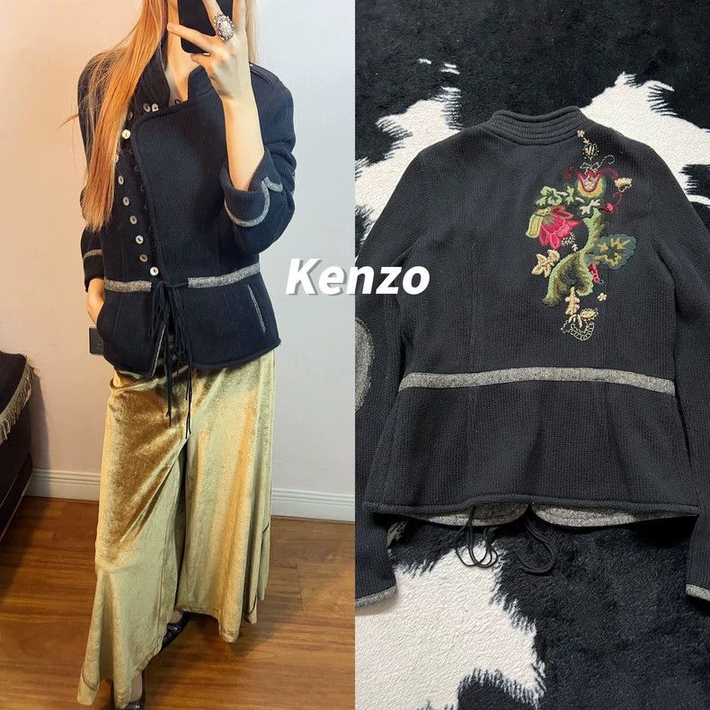 Kenzo KENZO Double-faced slanted wool coat Size L / US 10 / IT 46 - 1 Thumbnail