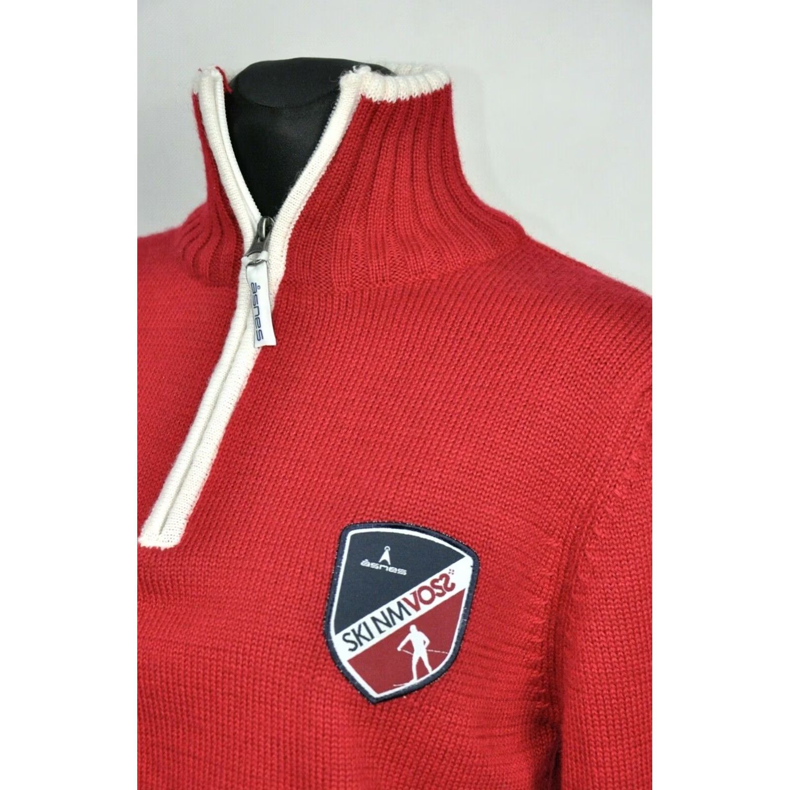 Vintage ASNES OF NORWAY Sweater Women's Red L Pullover Knit 50% Wool 50% Acrylic High Neck Long Sleeve Casual Vintage No N/A Size L / US 10 / IT 46 - 3 Thumbnail