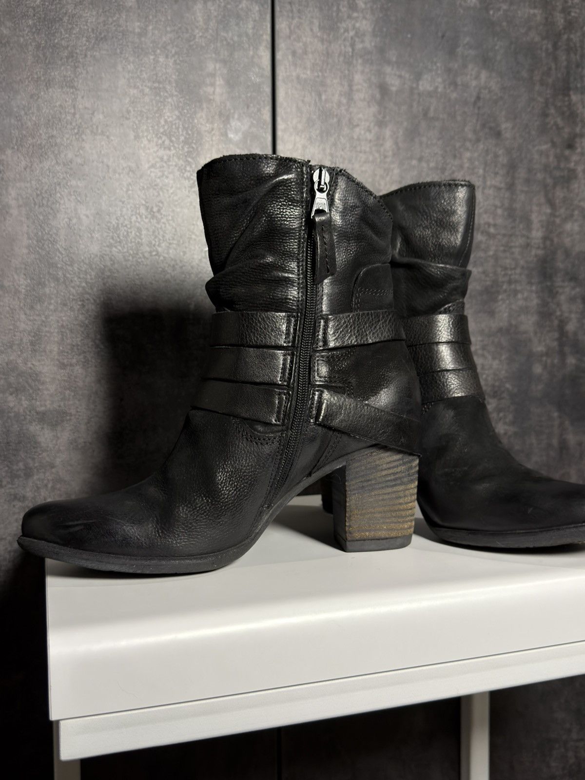 Vintage Vintage Leather Belted Heels Boots Western Owens Dirk Yohji Size US 9 / IT 39 - 17 Thumbnail