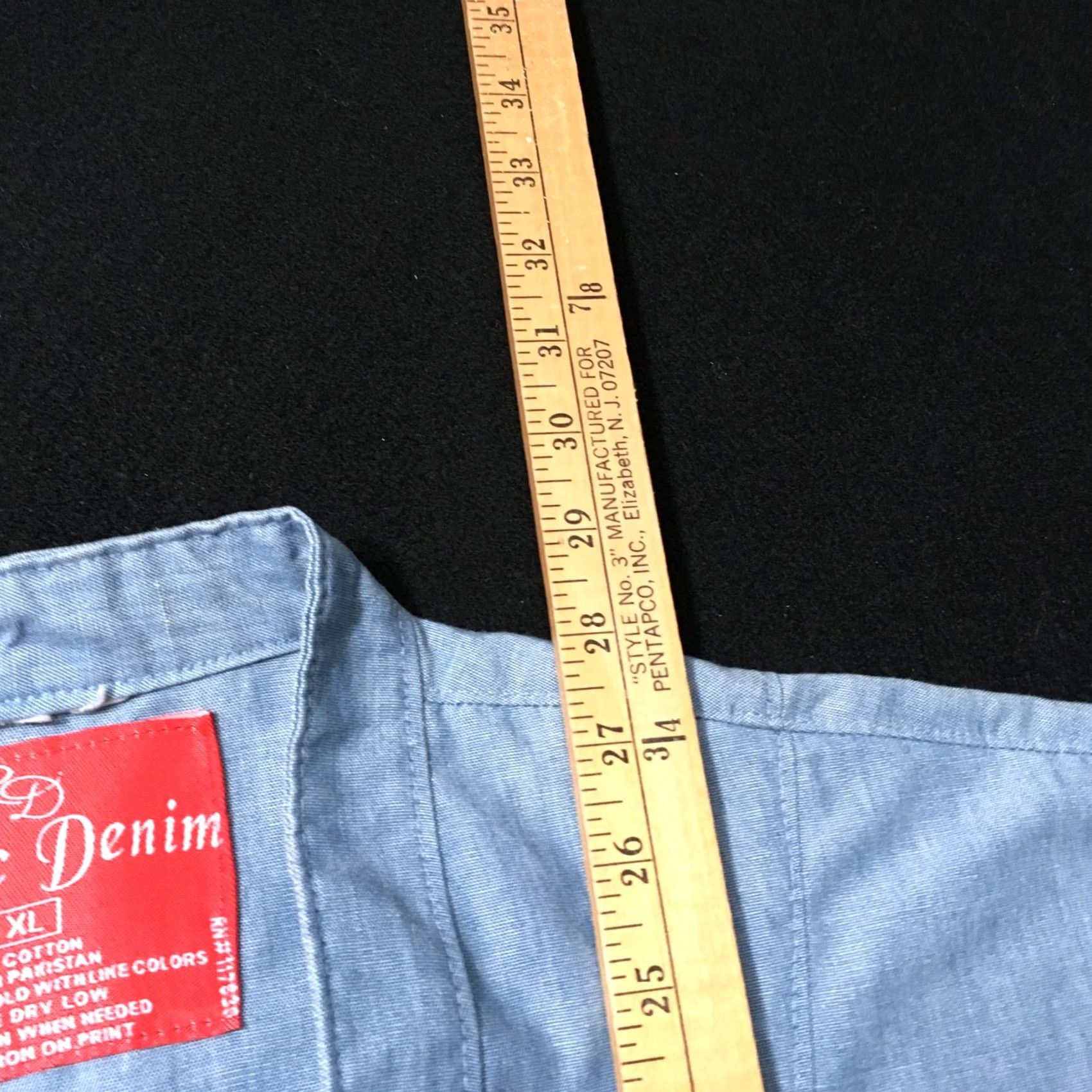 Vintage rustic Denim Women's XL Short Sleeve Western Shirt Blouse Casual Plaid Blue Vintage No Size XL / US 12-14 / IT 48-50 - 6 Thumbnail