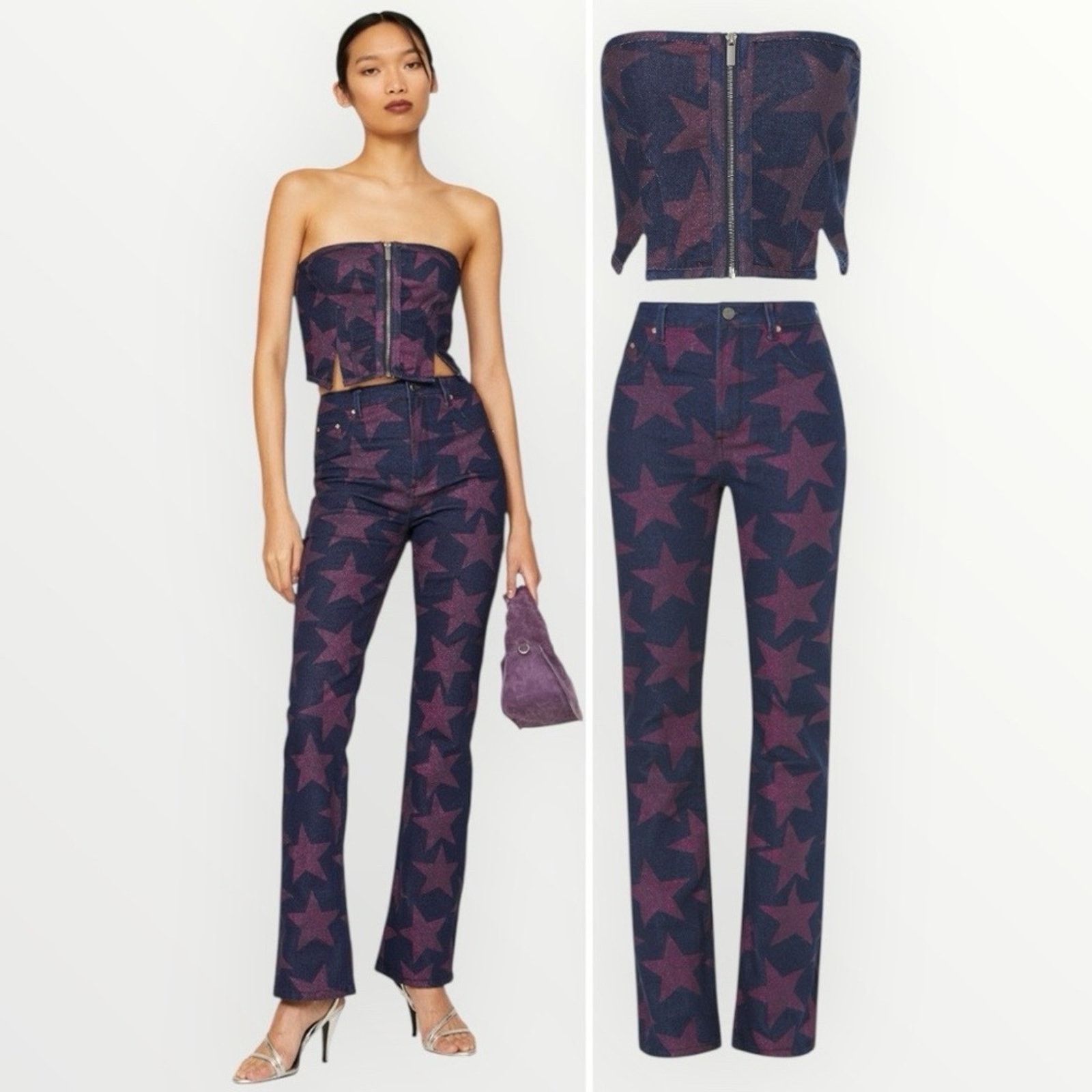 REVOLVE AFRM Braxton Cropped Bustier & Huxley Baby Boot Star SET Size M / US 6-8 / IT 42-44 - 1 Thumbnail