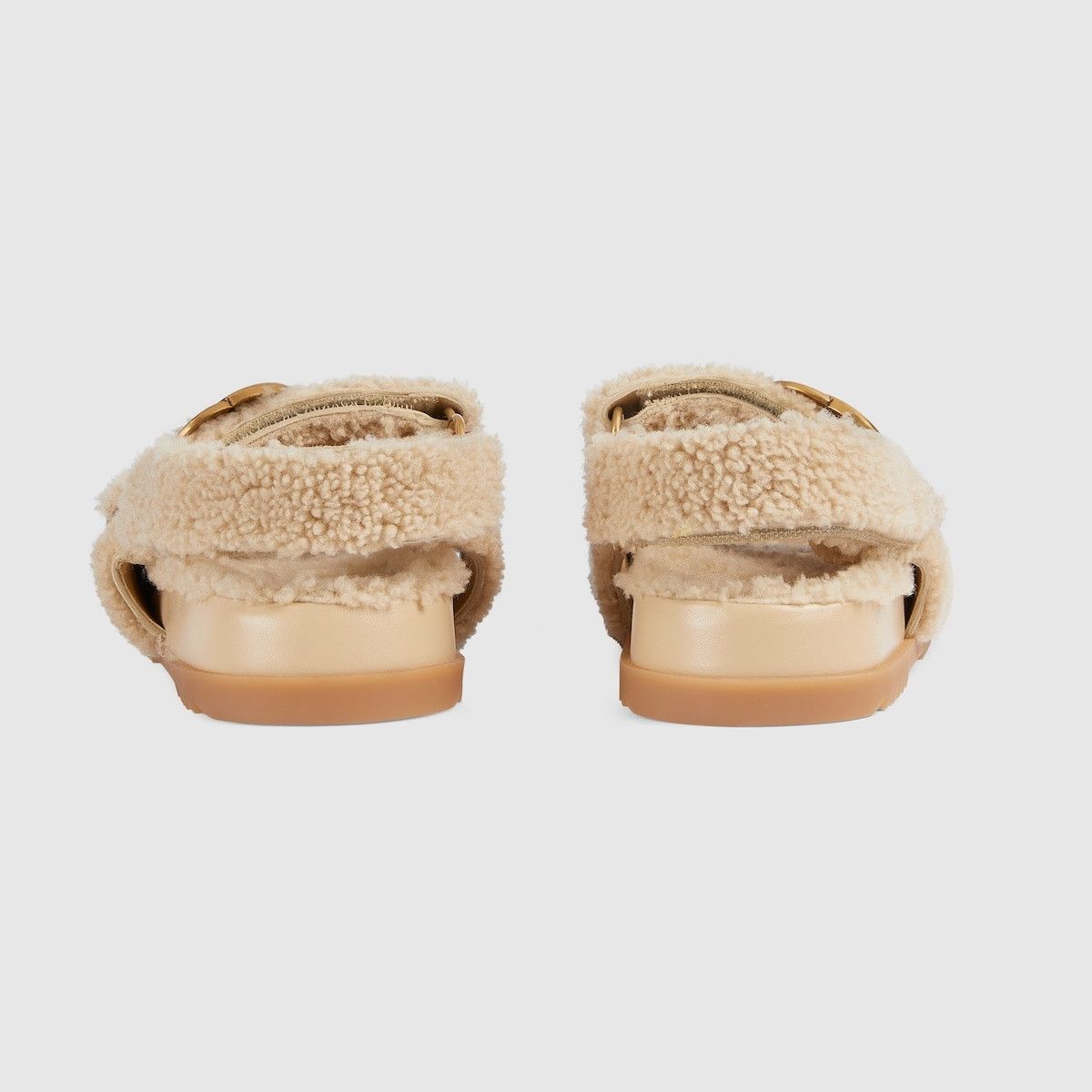 Gucci o1s1wg110225 Women's Double G Sandals in Beige Size US 7 / IT 37 - 3 Thumbnail