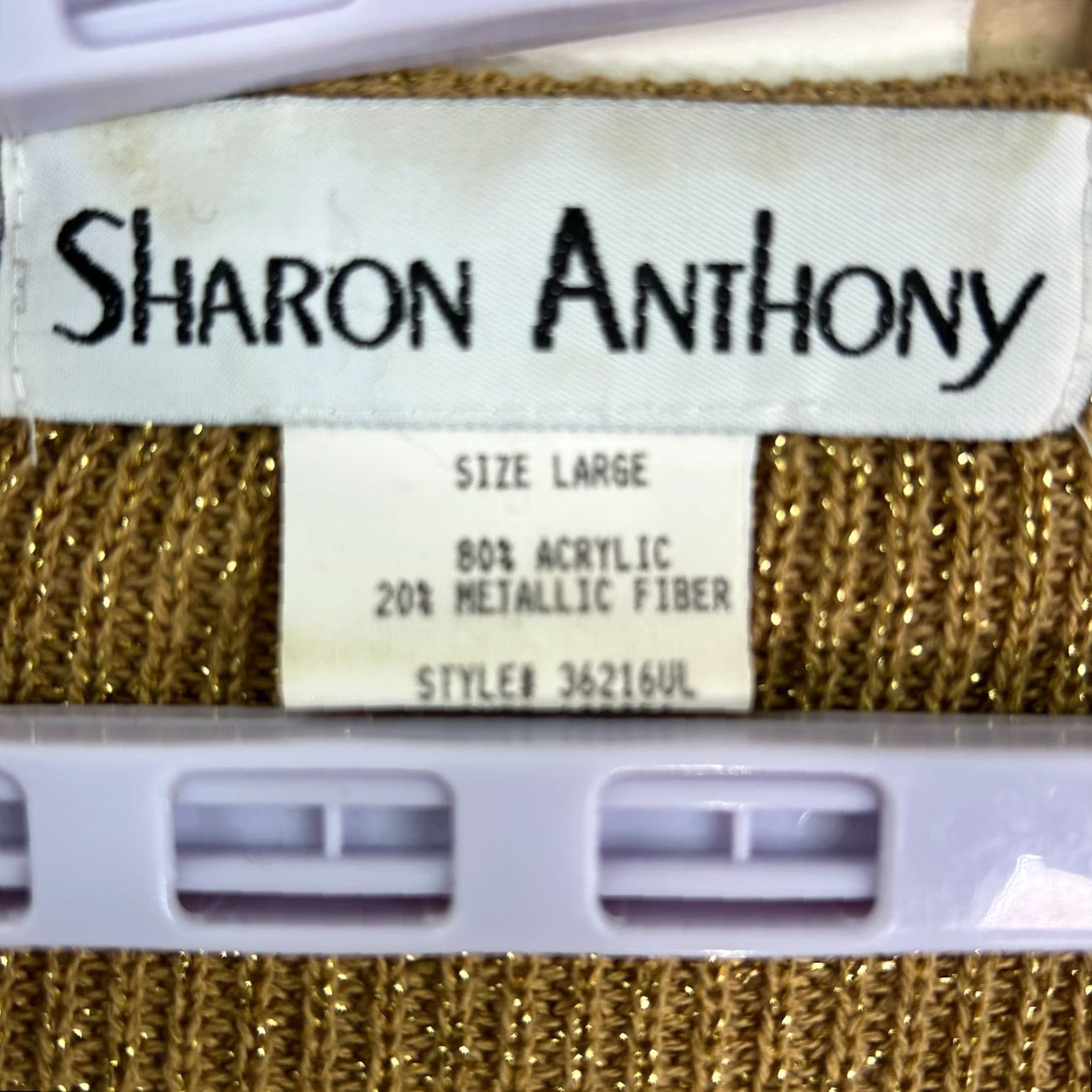Vintage VINTAGE Sharon Anthony Gold Metallic Cardigan Sweater Women Size L 80s 90s Classic Size L / US 10 / IT 46 - 5 Thumbnail