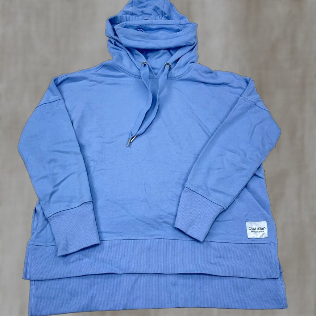 Calvin Klein Calvin Klein Hoodie Women Large Blue Logo Activewear Pullover Sweatshirt Casual All Seasons Sports Size L / US 10 / IT 46 - 1 Thumbnail