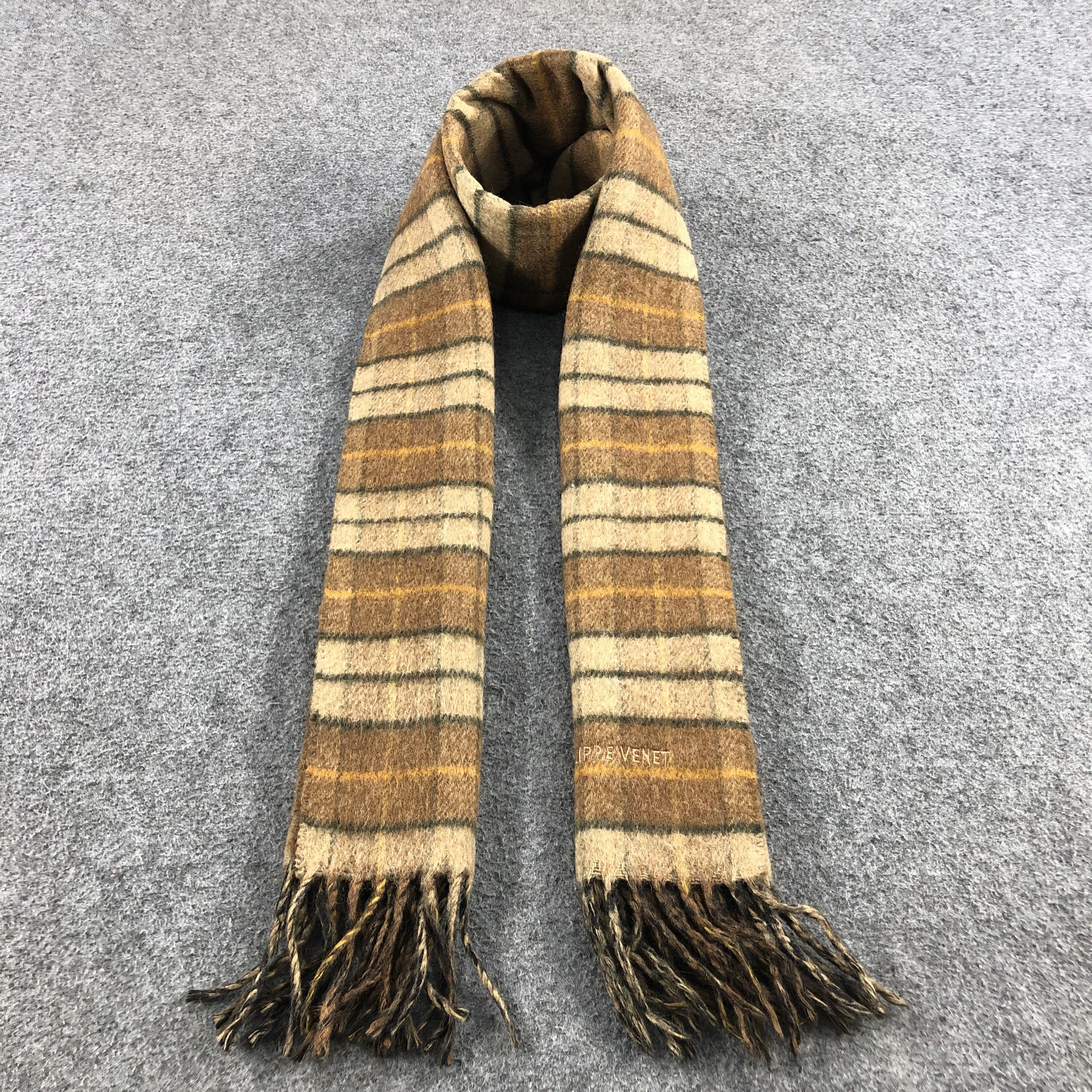 Philippe Venet Tartan Wool Scarf Muffler V799