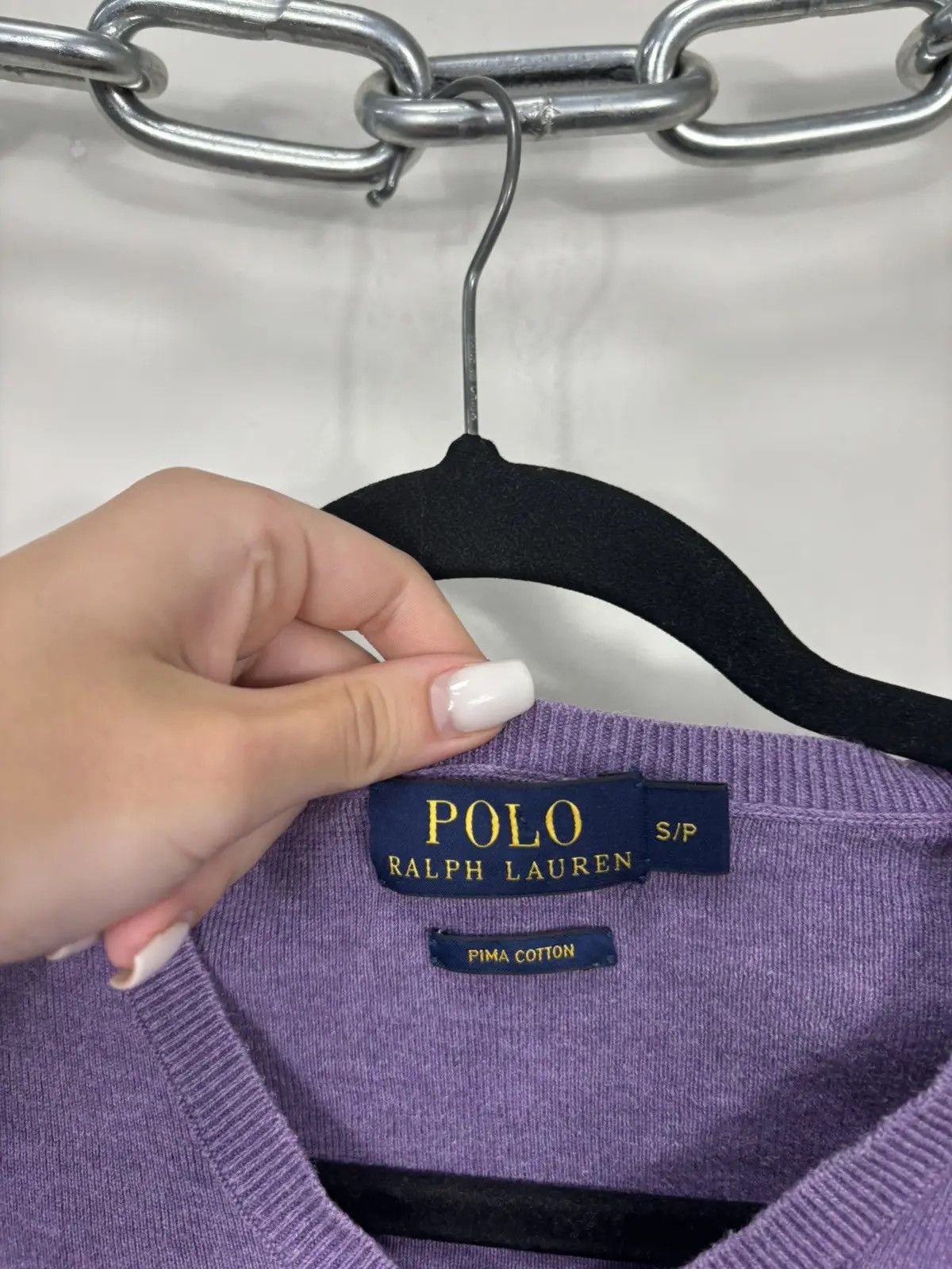 Polo Ralph Lauren × Ralph Lauren × Vintage Vintage Polo Ralph Lauren Men’s Pima Cotton V-Neck Sweater Size US S / EU 44-46 / 1 - 5 Thumbnail