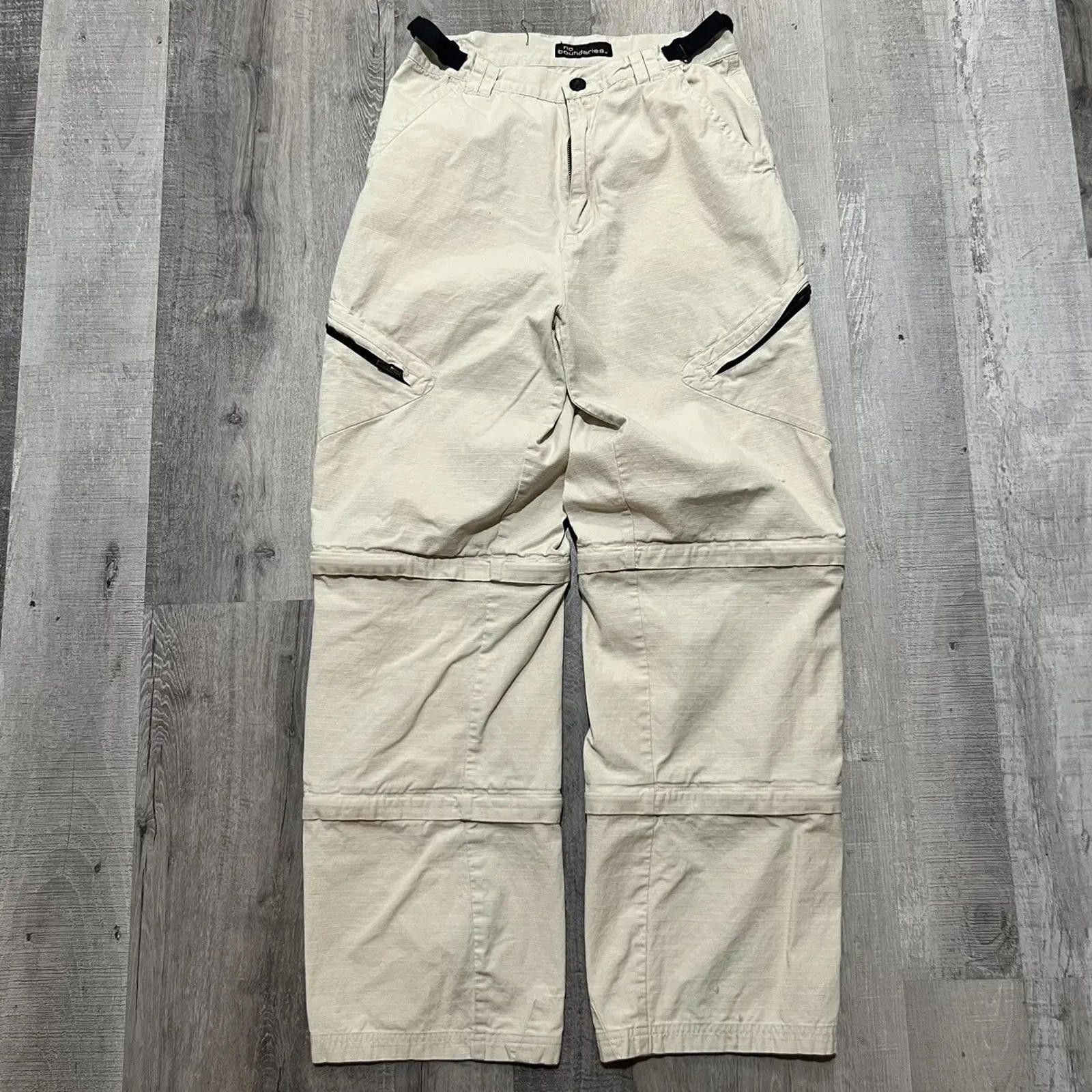 Other VTG No Boundaries Y2K Baggy Loose Skater Tech Zip Offs Size US 29 - 1 Thumbnail