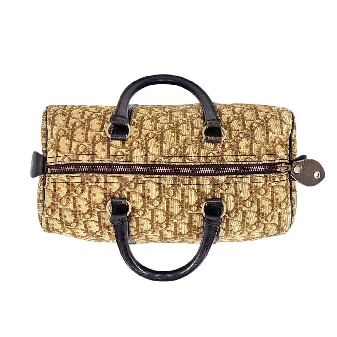 Dior Dior - Boston Handbag Trotter Monogram Beige Brown Leather Size ONE SIZE - 4 Thumbnail