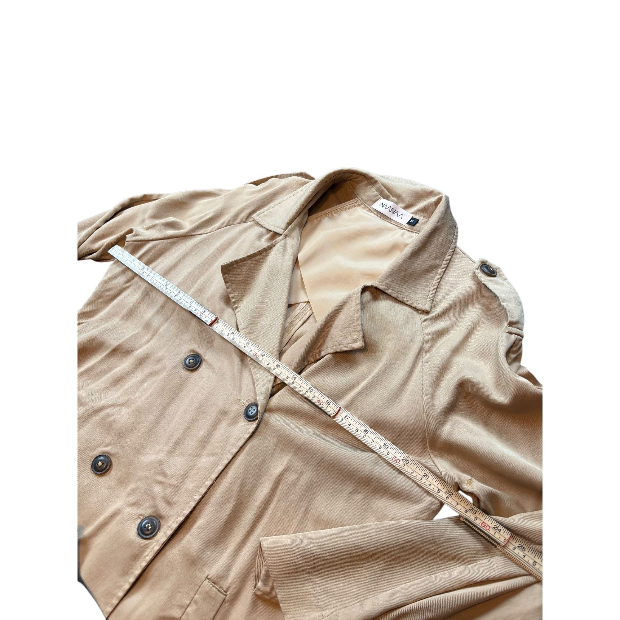 Other NAAVAA Womens Double-Breasted Trench Coat Beige Medium Size M / US 6-8 / IT 42-44 - 5 Thumbnail
