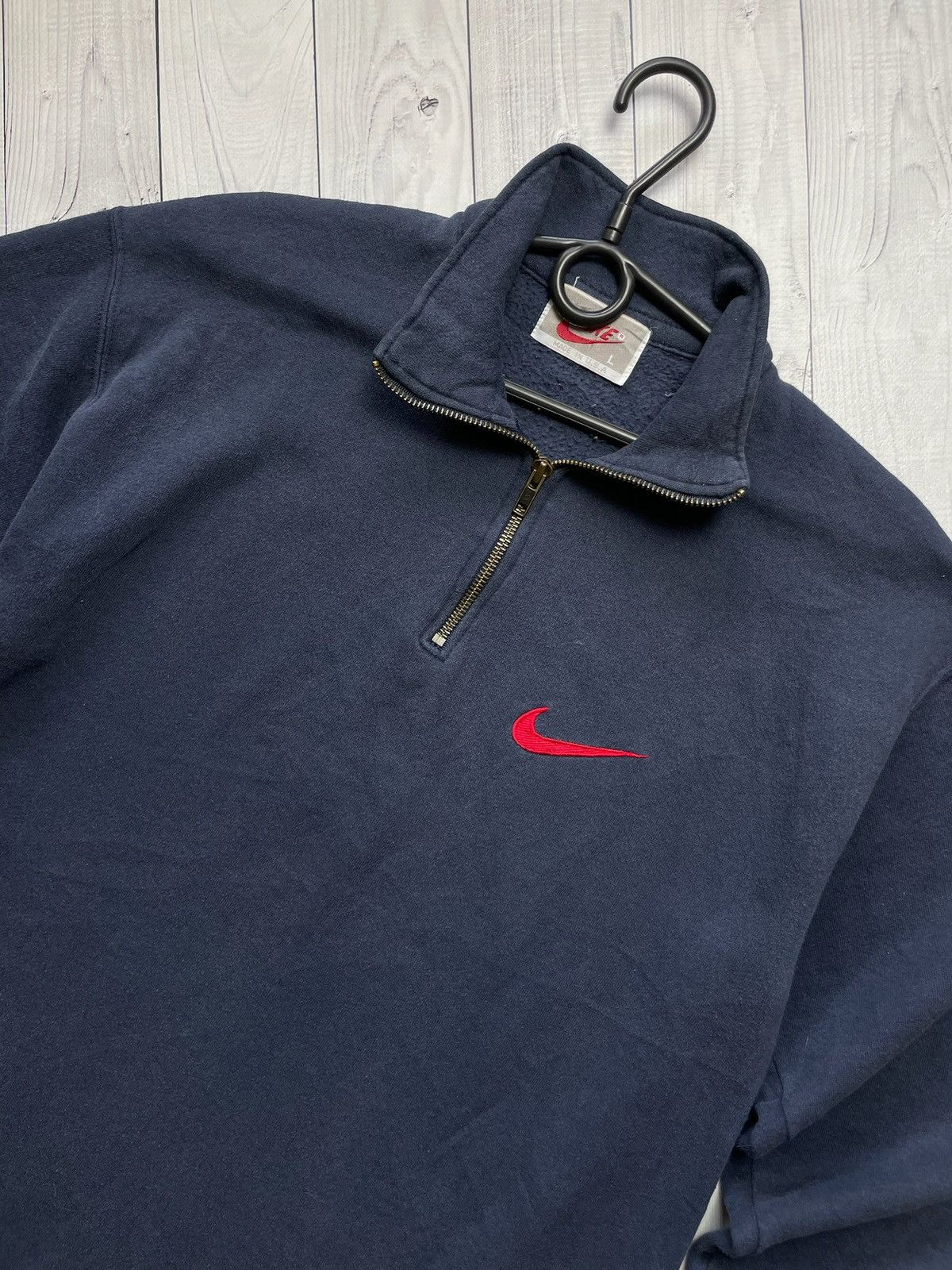 Nike × Vintage Vintage Nike zip 1/3 sweatshirt size L logo Size US L / EU 52-54 / 3 - 2 Thumbnail