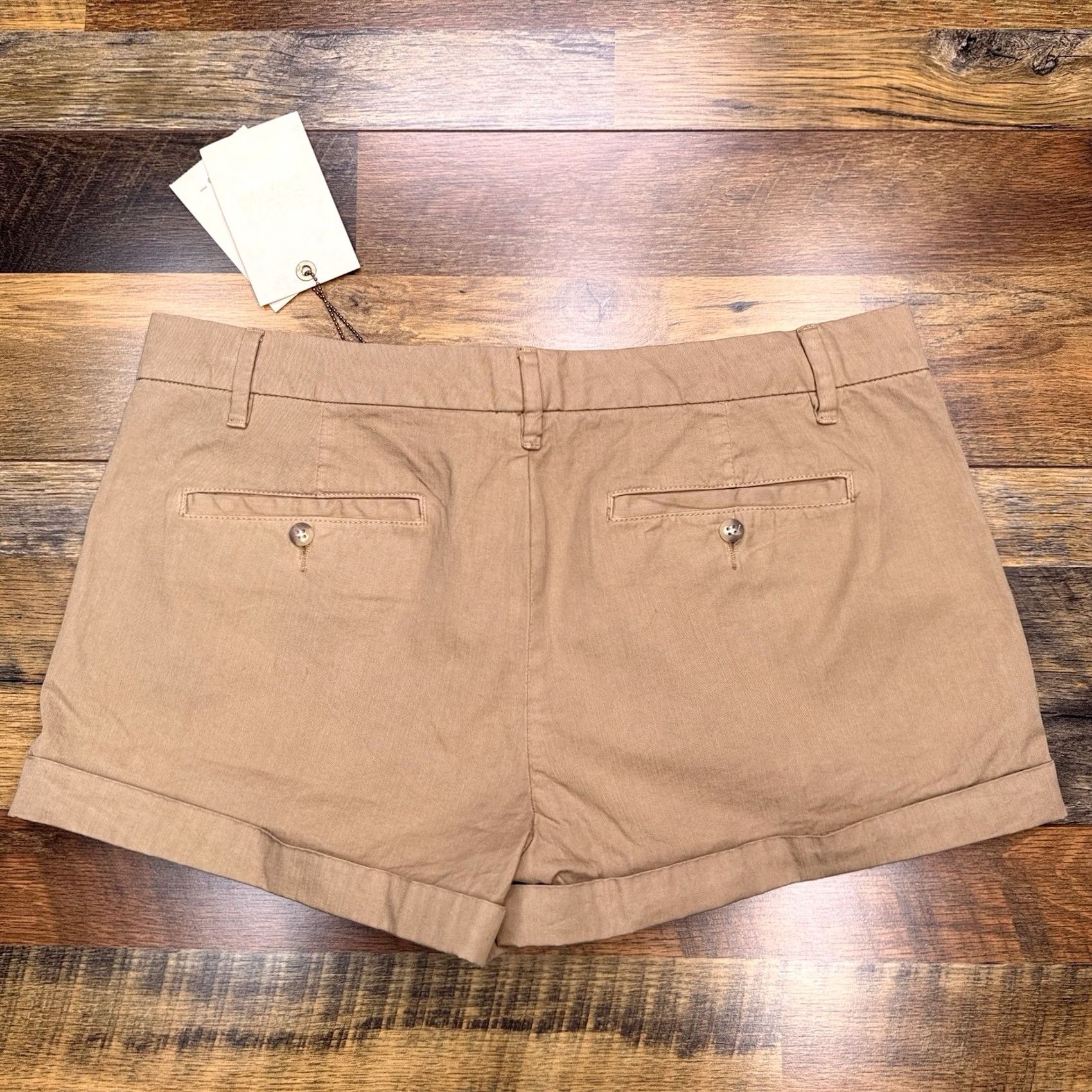 Zara Zara Shorts Womens 6 Tan Mid Rise Cuffed Denim Basic New Z1975 Cotton Blend Classic Casual 2.5in Inseam Mens? Size 28" / US 6 / IT 42 - 2 Thumbnail
