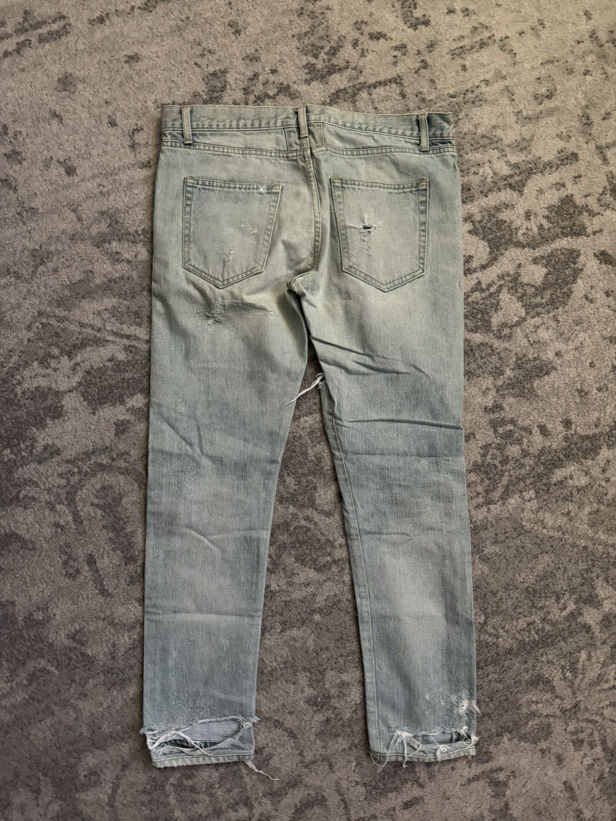 Saint Laurent Paris SLP FW14 Hedi D01 Crash Denim Size US 34 / EU 50 - 2 Thumbnail