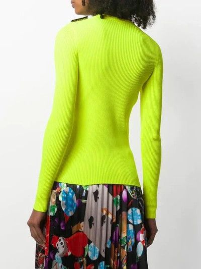 Balenciaga o1mle0424 Ribbed Knit Top in Yellow Size S / US 4 / IT 40 - 3 Thumbnail