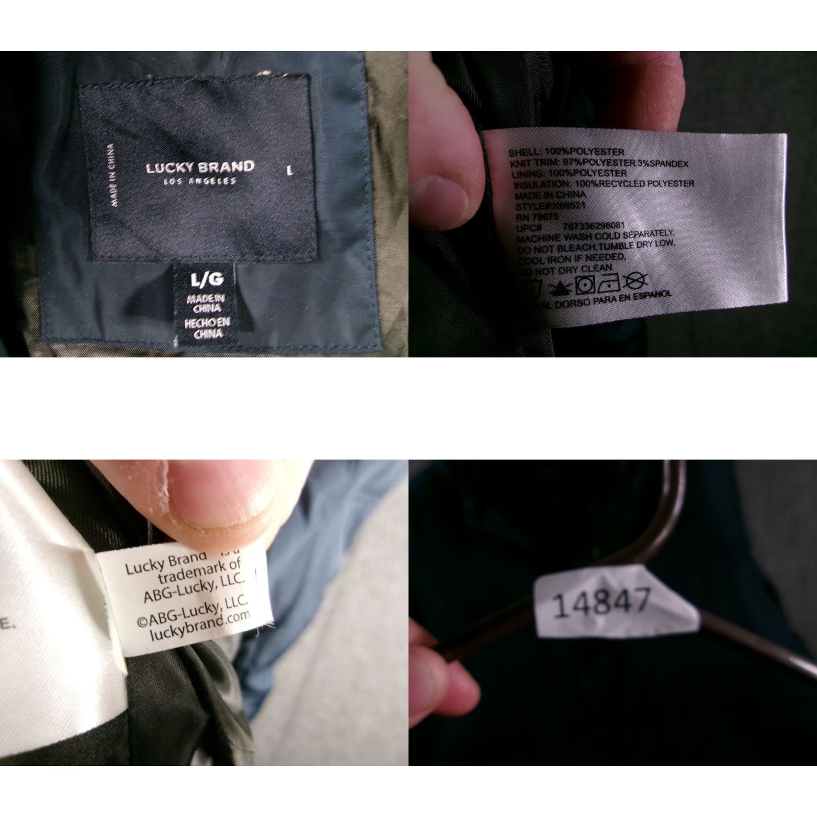 Lucky Brand Lucky Brand Jacket Mens L Navy Hooded Puffer Snap Zipper Winter Coat Insulated Size US L / EU 52-54 / 3 - 8 Thumbnail