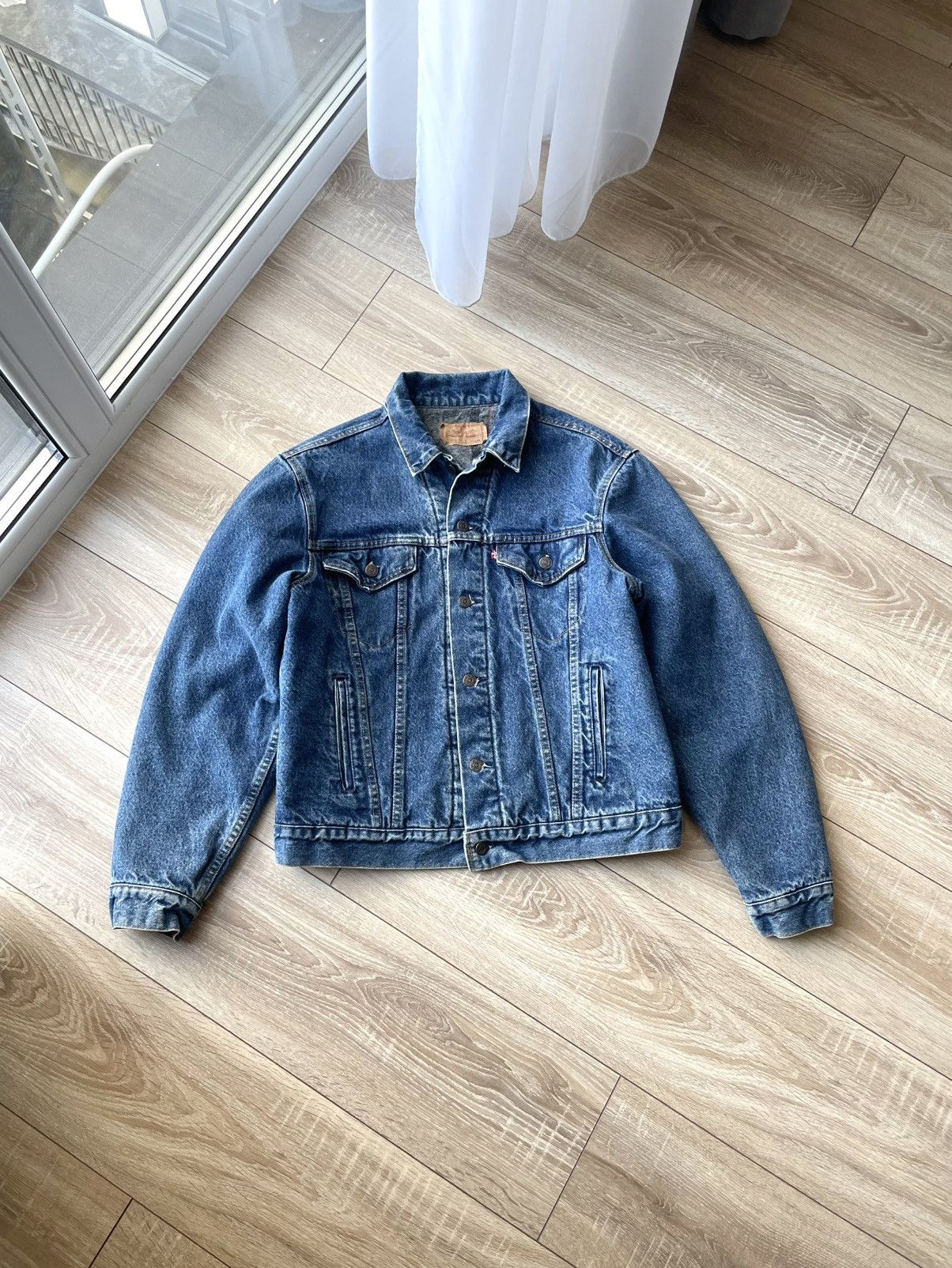 Levi's Vintage 90s Levis Made In USA Lined Denim Trucker Jacket 44L Size US M / EU 48-50 / 2 - 2 Thumbnail