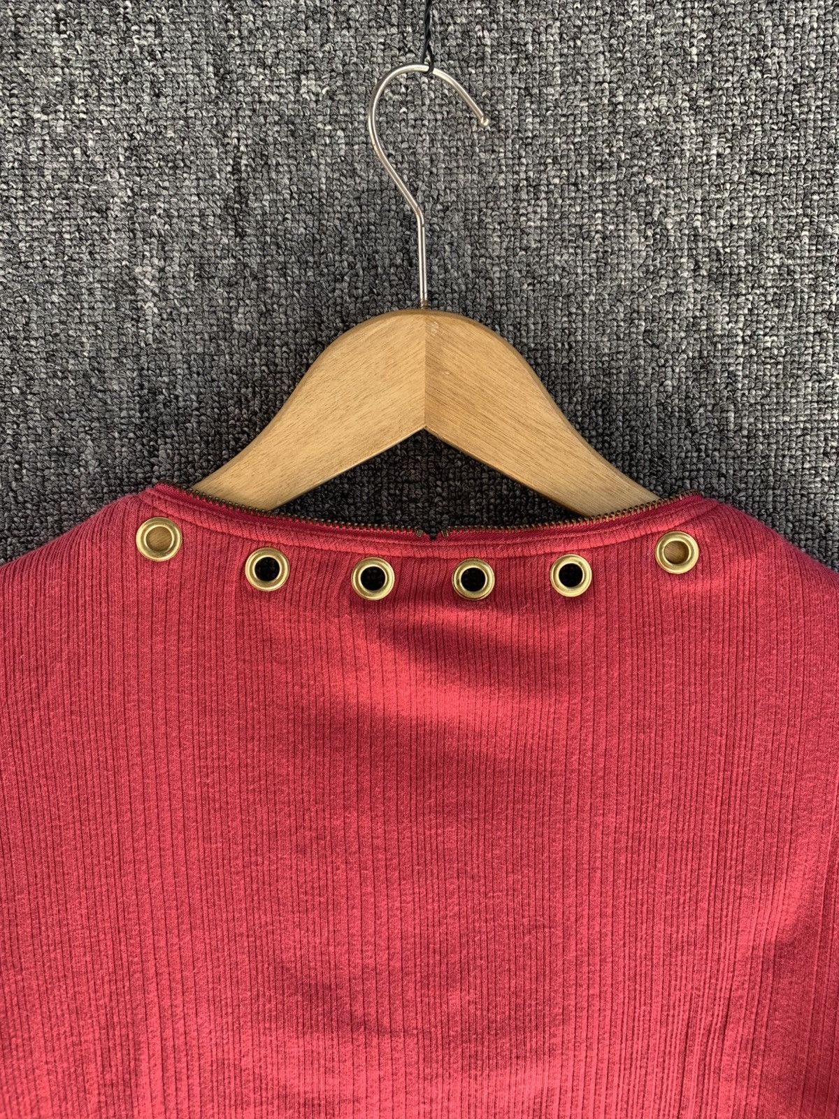 Japanese Brand 5th Street Pink Zip Collar Studded Long Sleeve Size M / US 6-8 / IT 42-44 - 8 Thumbnail