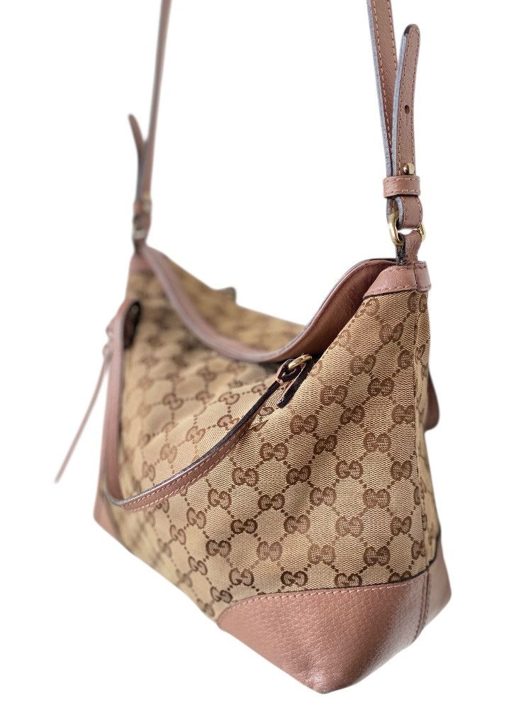 Gucci Gucci Brown Medium GG Canvas Satchel Beige Pony Size ONE SIZE - 3 Thumbnail
