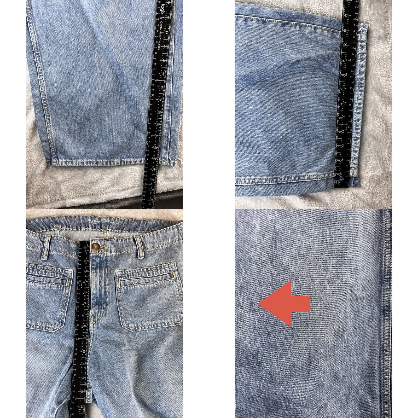 Old Navy VINTAGE Old Navy Jeans Womens 16 Wide-Leg High Rise 90s Grunge Skater Blue Jeans Size 38" / US 16 / IT 52 - 8 Thumbnail