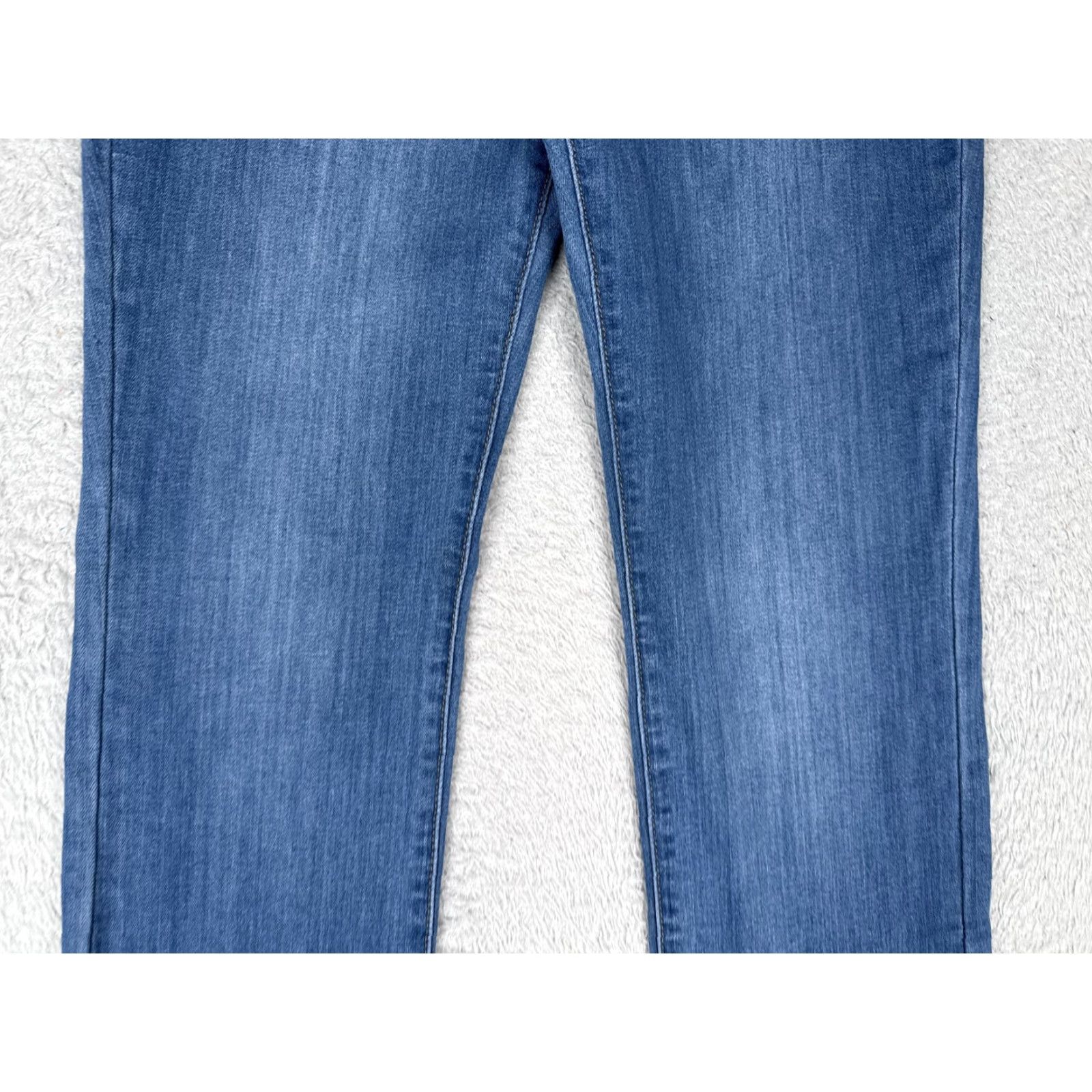 Denime Vibrant M.I.U Jeans Women 9 Blue Medium Wash Split Hem Straight Light Color 5-Pocket Denim Jeans Womens Size 30" / US 8 / IT 44 - 3 Thumbnail