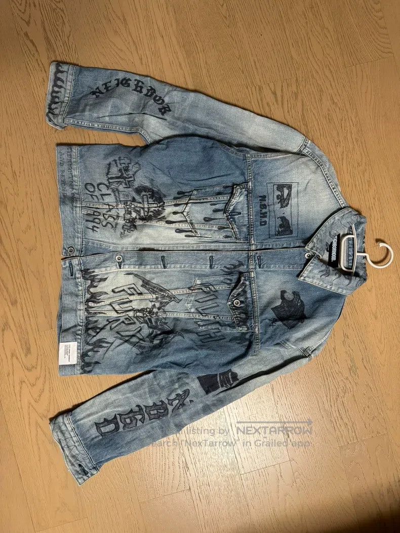 Neighborhood Neighborhood Graffiti Washed Denim Jacket, Light Blue Wash Size US XL / EU 56 / 4 - 1 Thumbnail