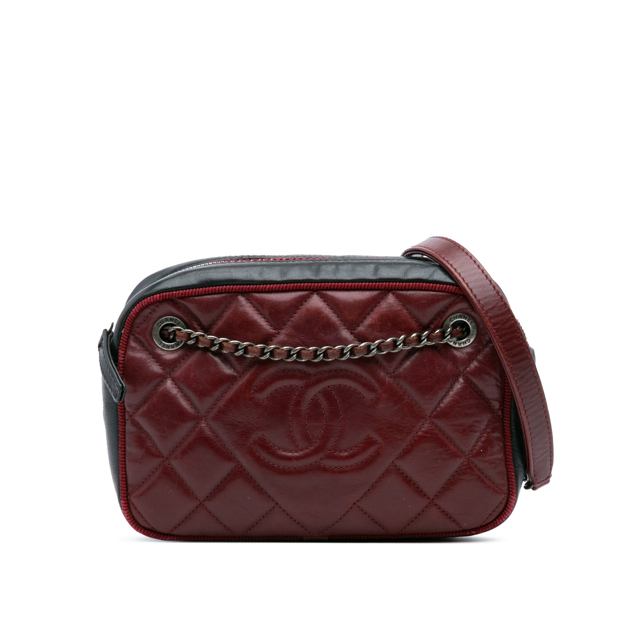 Chanel Small Bicolor Quilted Calfskin Ballerine Camera Bag in Red, Women's